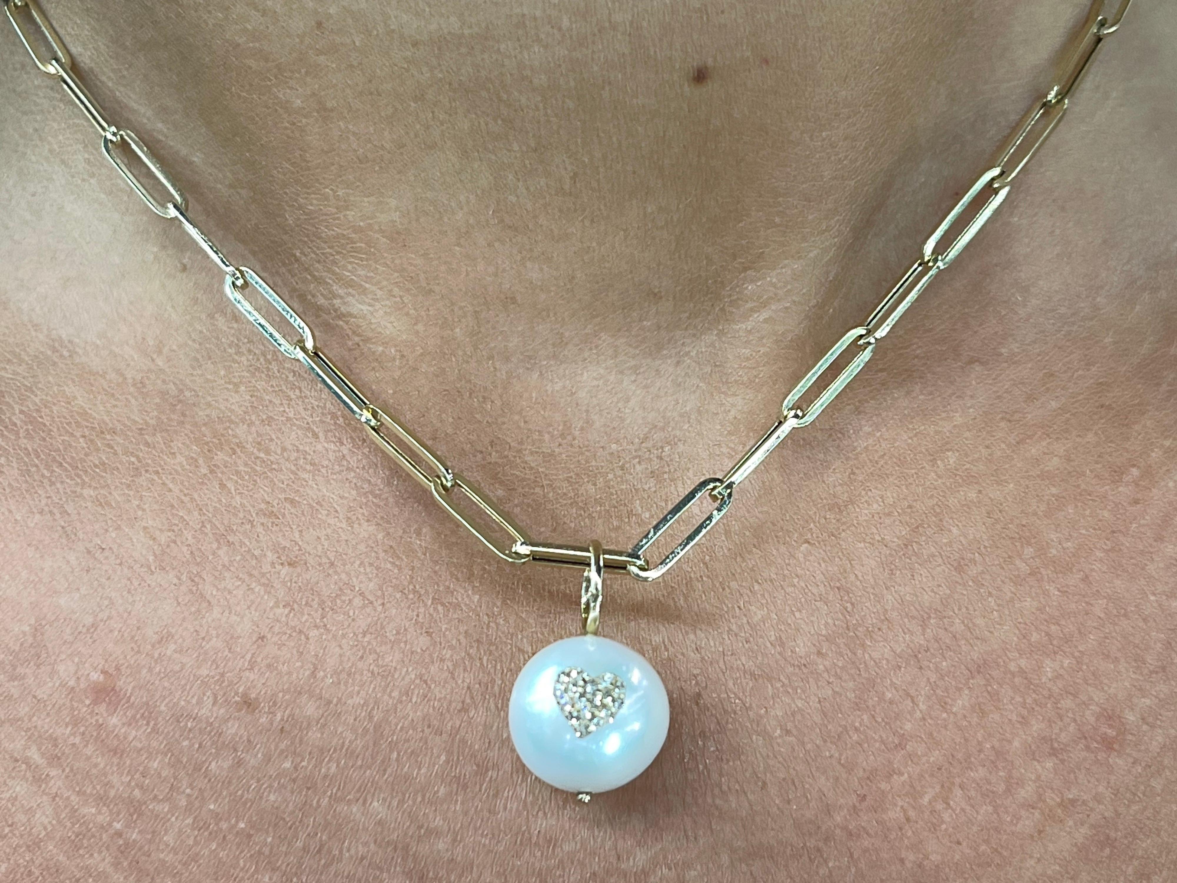 pearl necklace with heart charm