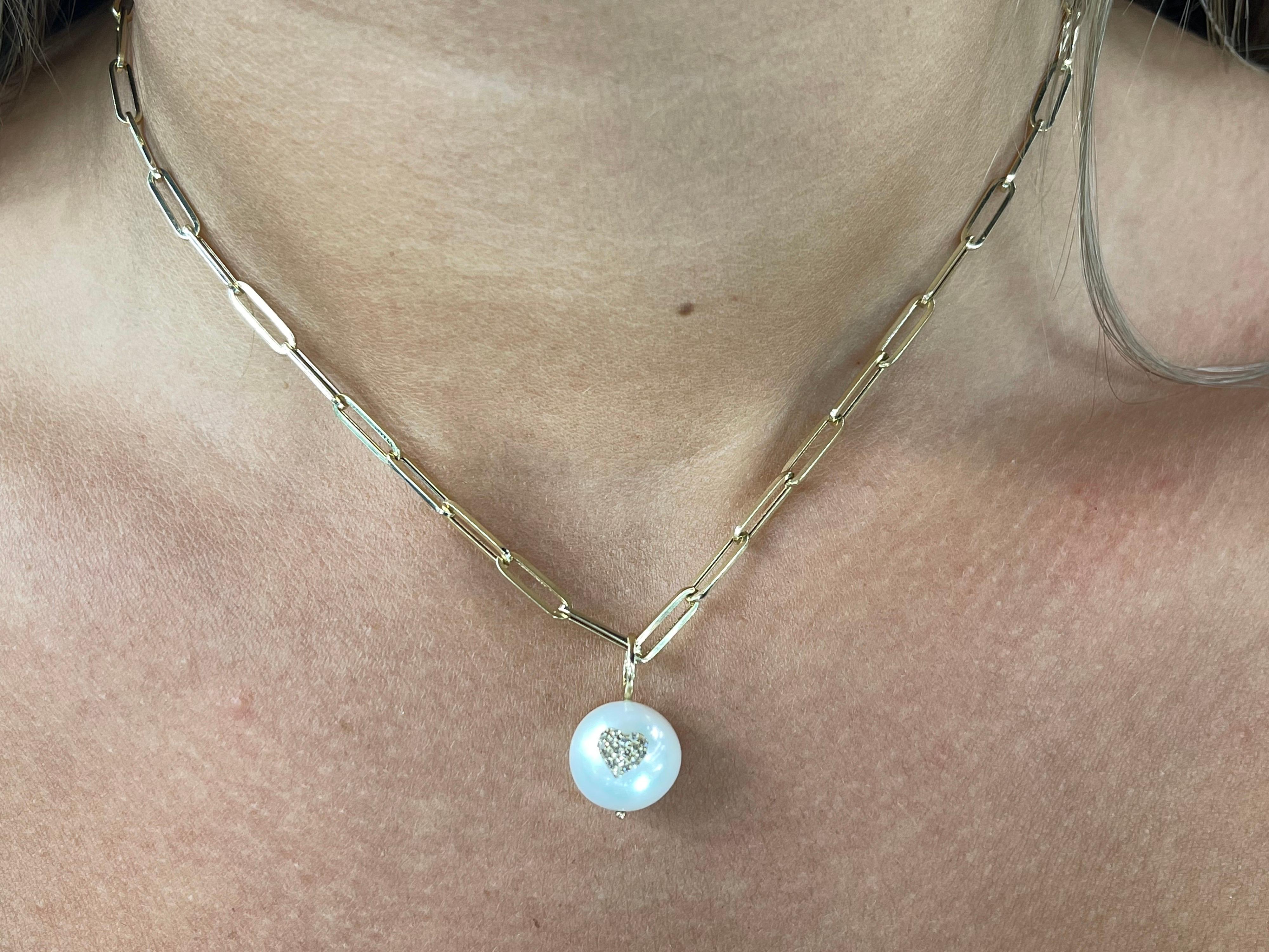 paper clip necklace with heart charm