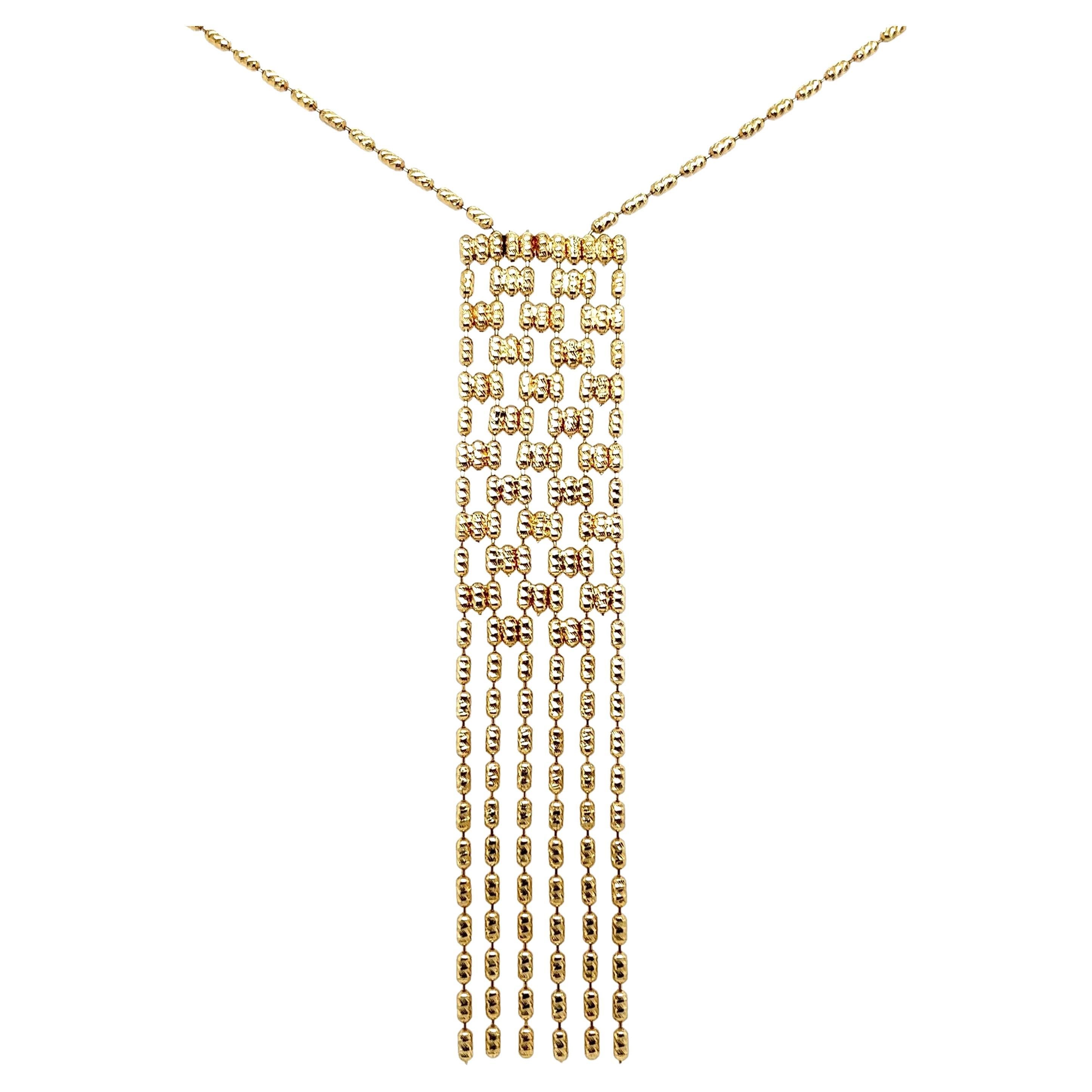 Gold Link Chandelier Drop Necklace  For Sale