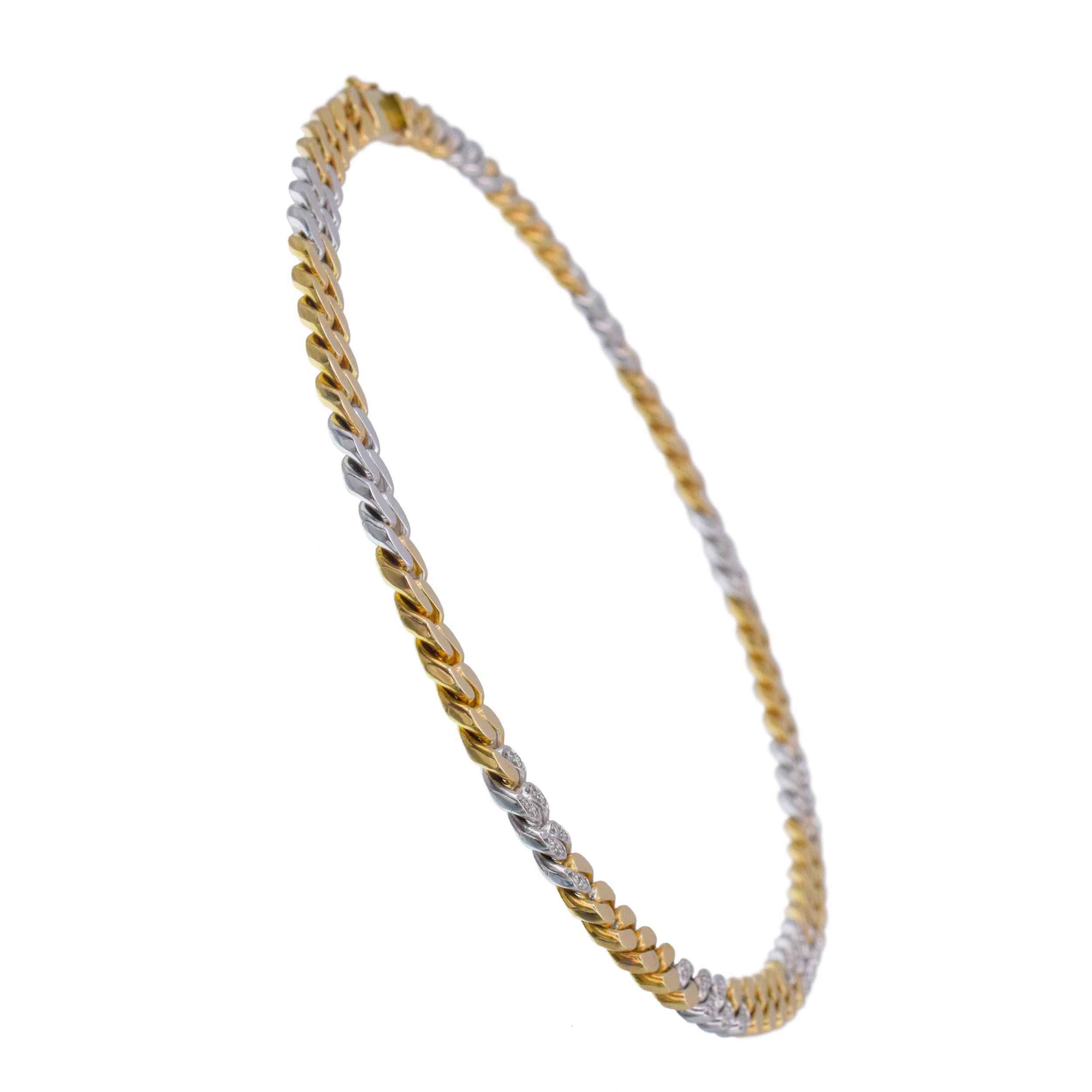 Collier et bracelet à maillons en or sertis de diamants ronds en vente 5