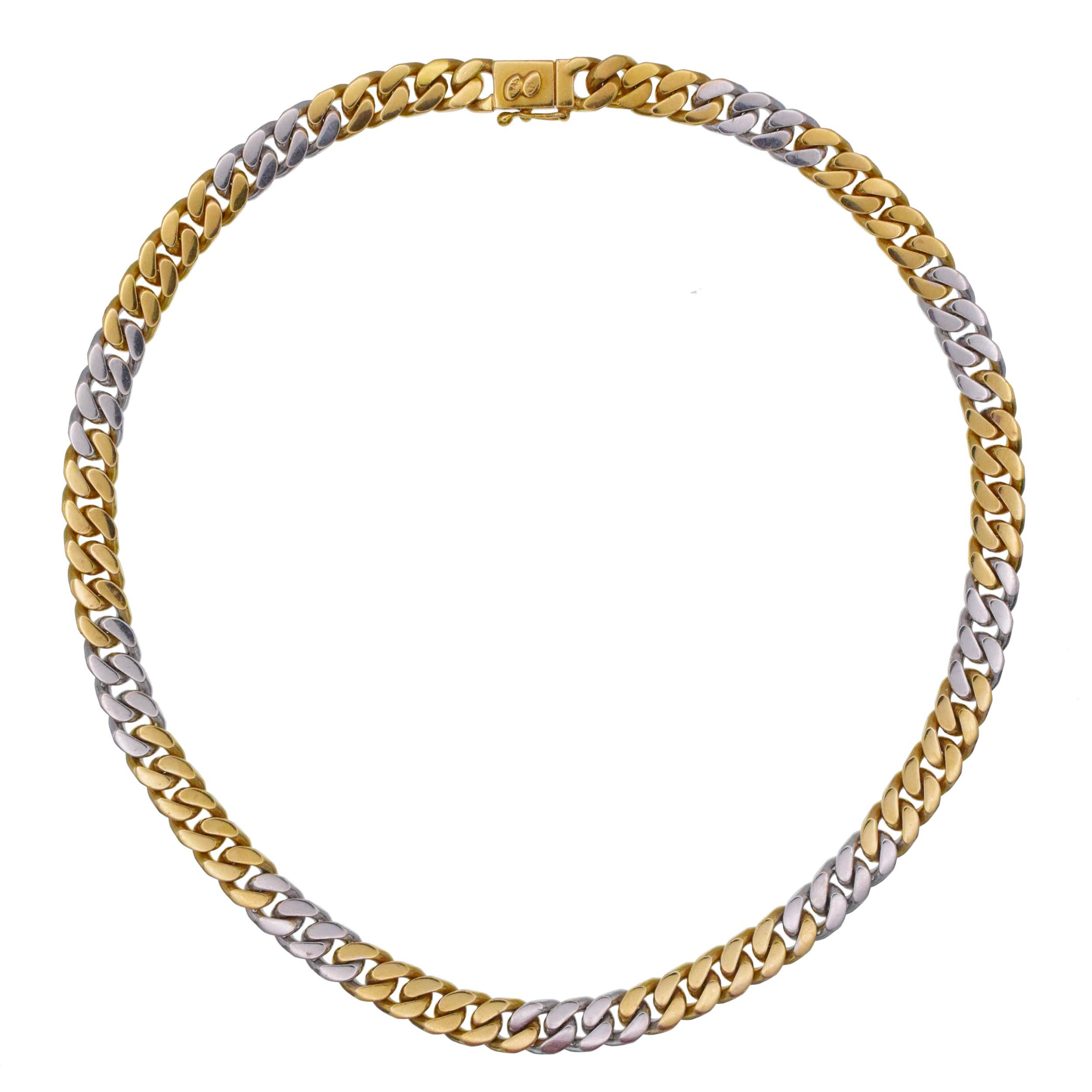 Collier et bracelet à maillons en or sertis de diamants ronds Excellent état - En vente à New York, NY