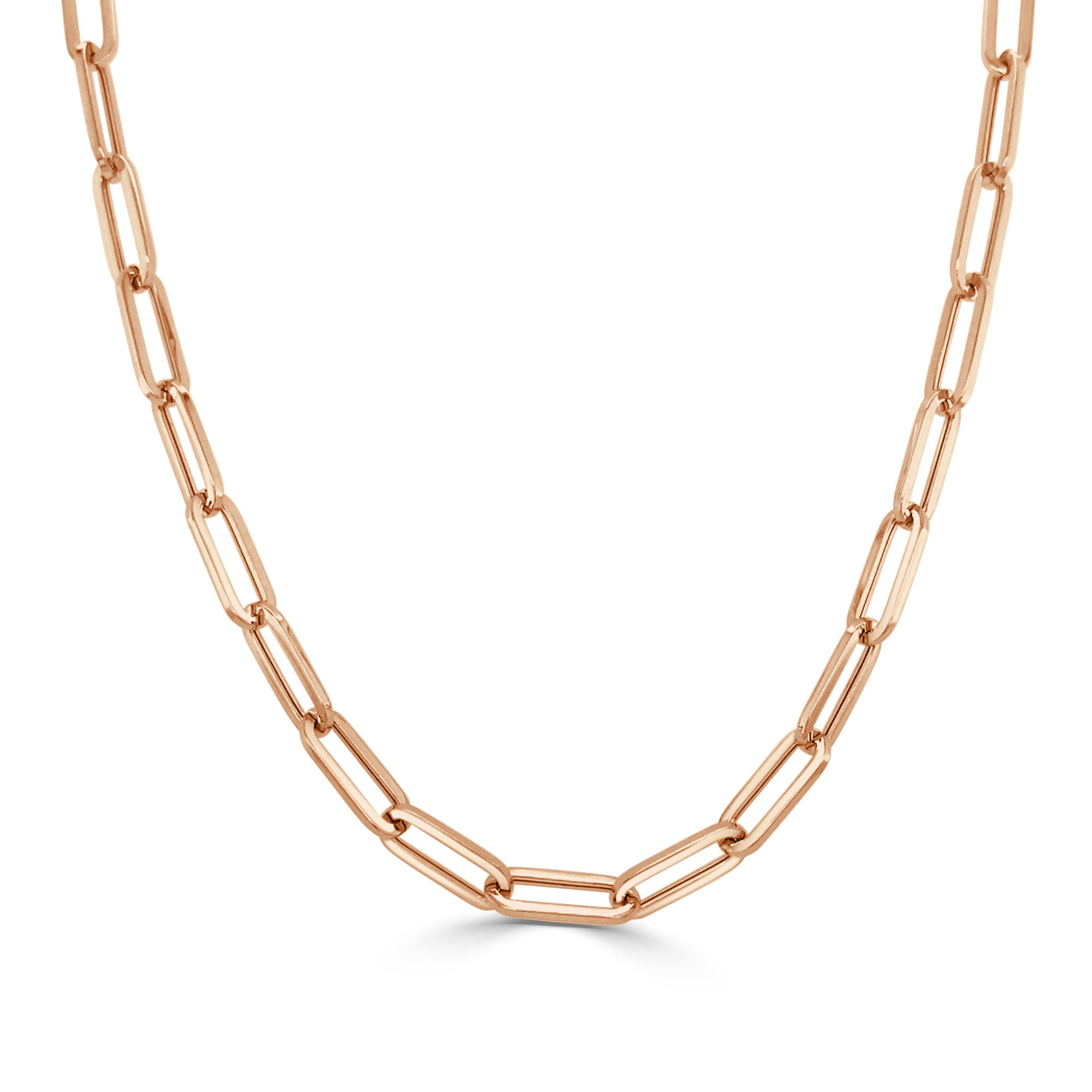 Quality Italian Design Necklace: Made and designed in Italy where craftsmen are known for their attention to design and detail, this Necklace boasts a chic 14k yellow or rose gold link 18