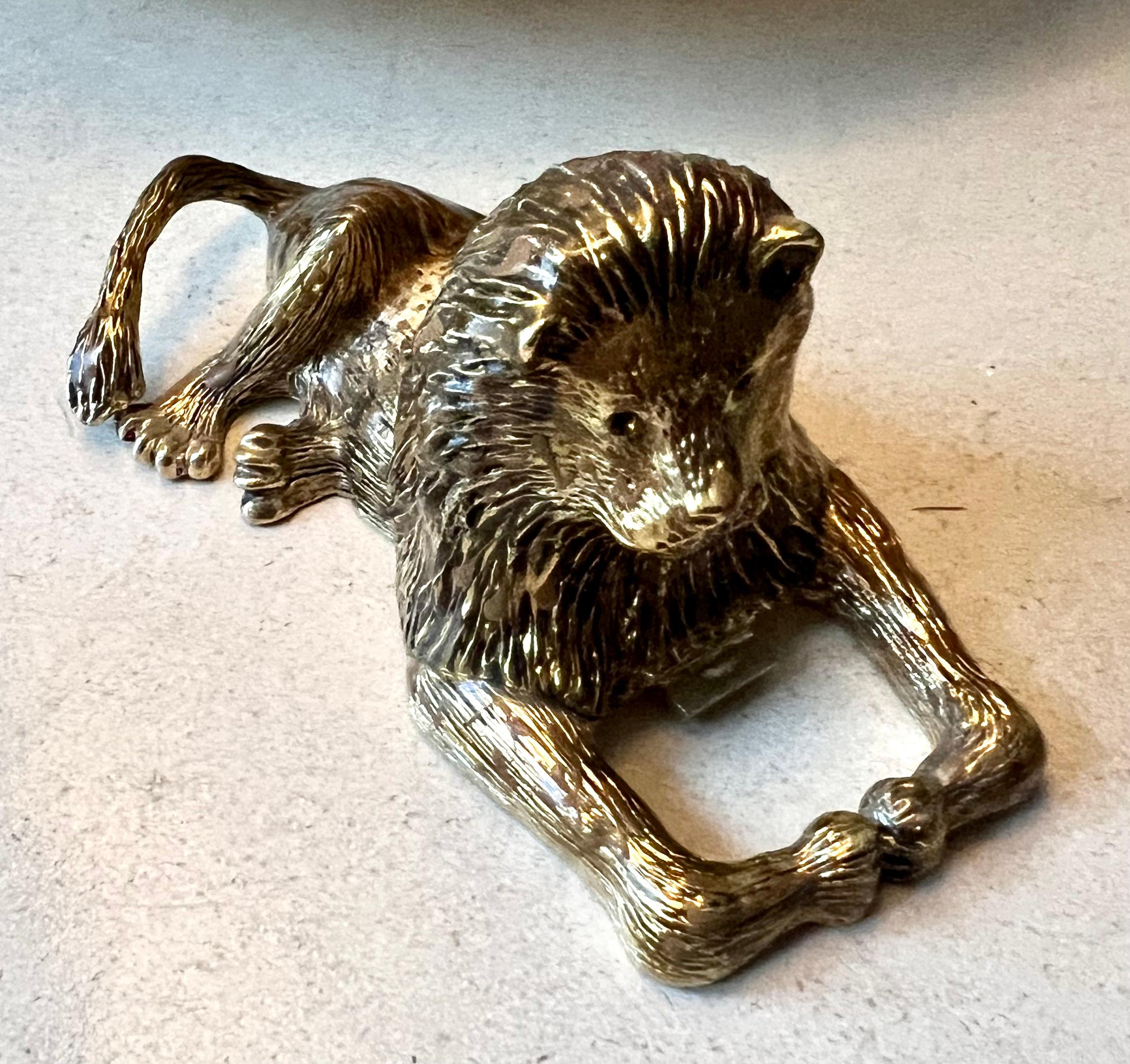 Gold Lion Bottle Opener with Jewel Eyes 5