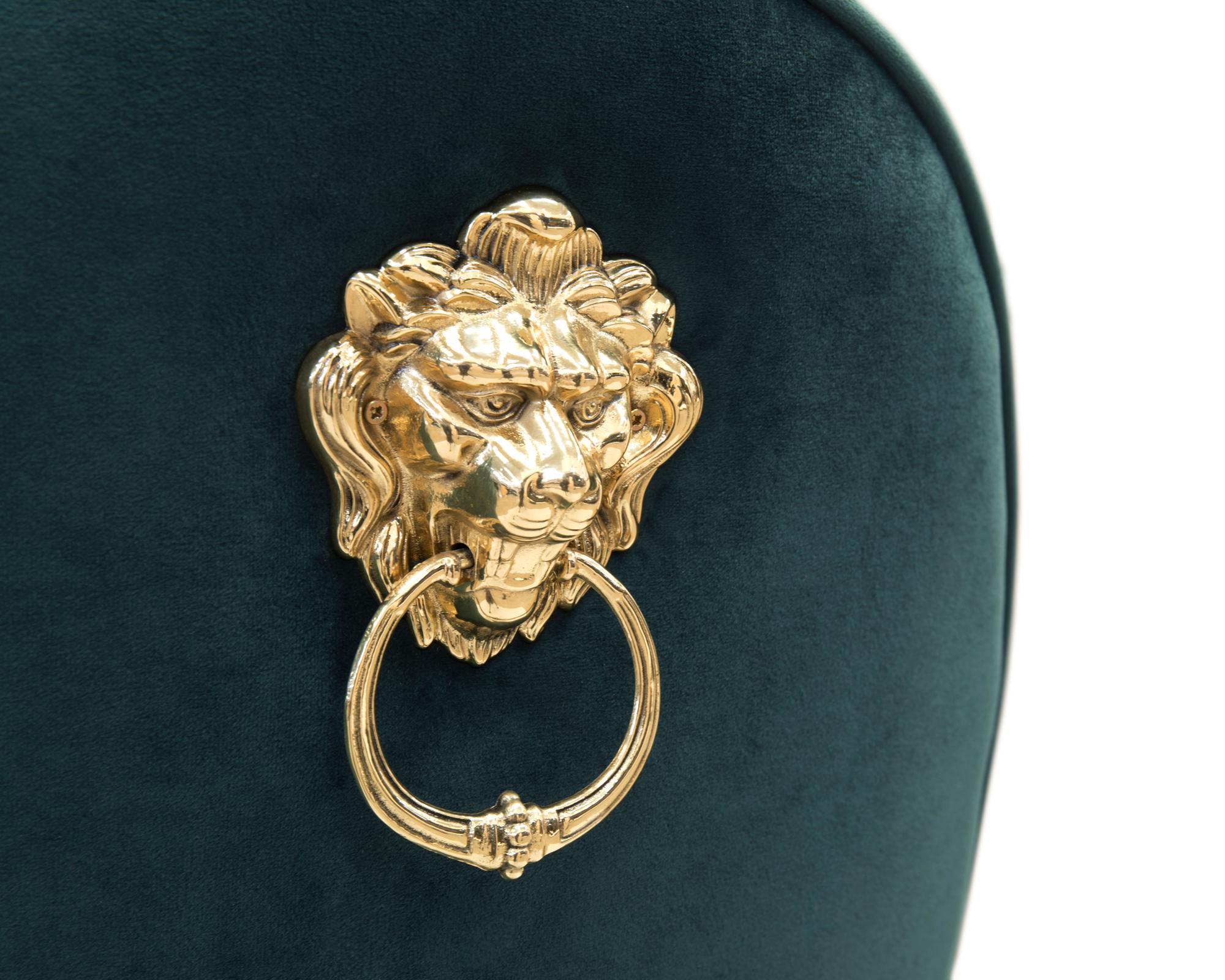 Hand-Crafted Gold Lion Dinning Chair For Sale