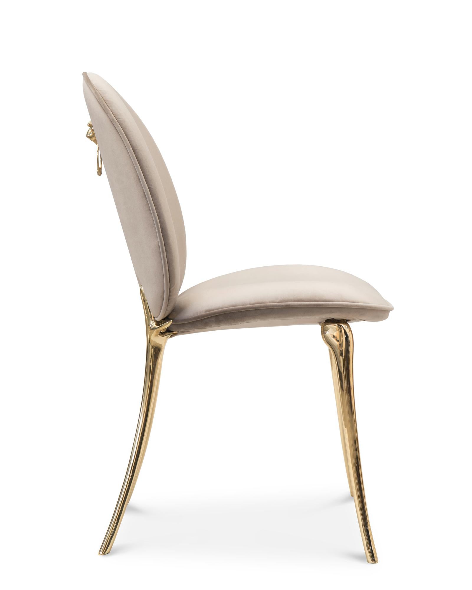 Brass Gold Lion Dinning Chair For Sale