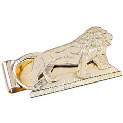 Vintage Gold Lion Money Clip