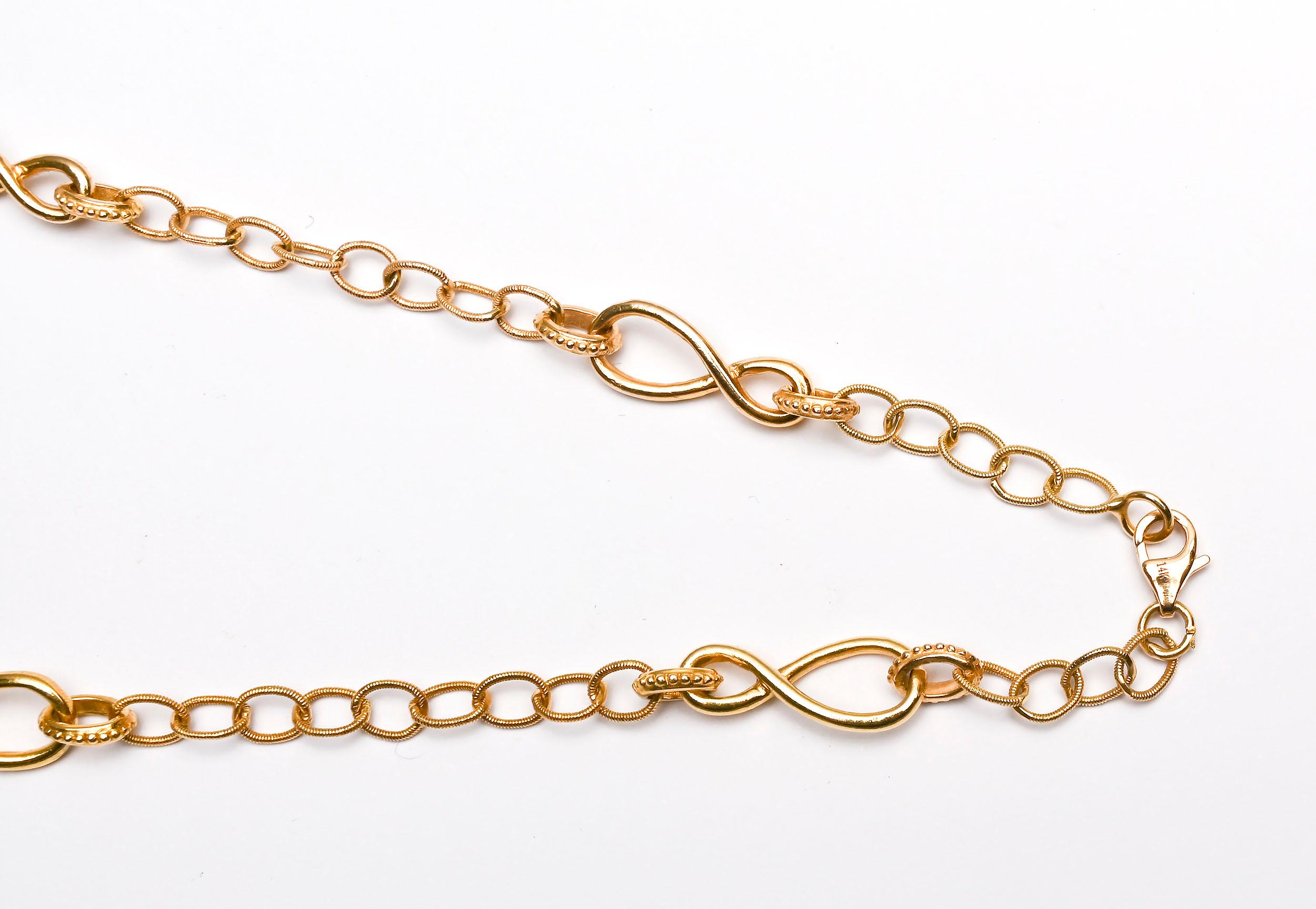 Modern Gold Long Chain Necklace For Sale