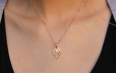 Gold Lotus Diamond Pendant Necklace Charm