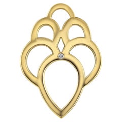 Gold Lotus Diamond Pendant Necklace Charm