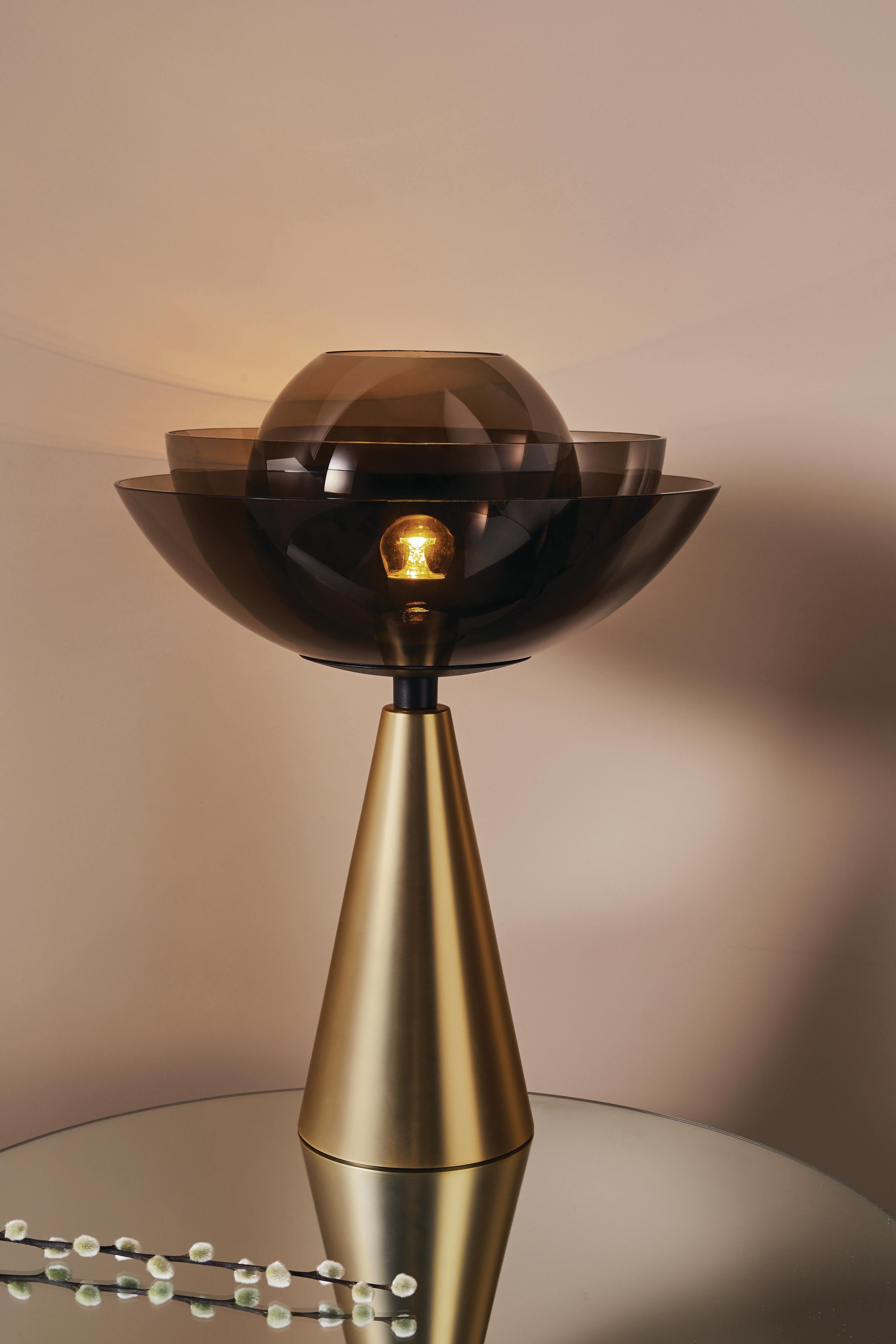 Italian Gold Lotus Table Lamp by Mason Editions For Sale