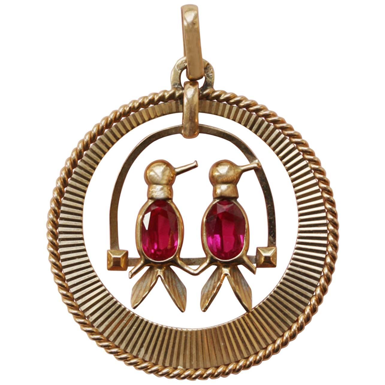 Gold Love Bird Charm