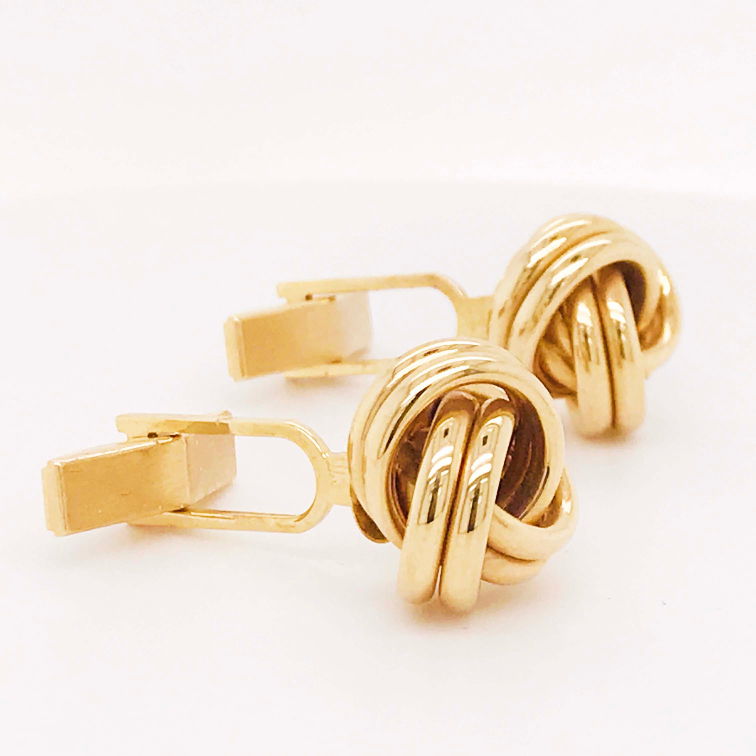 gold love knot cufflinks