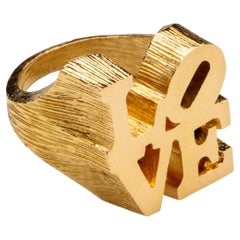 Gold "LOVE" Ring by Robert Indiana