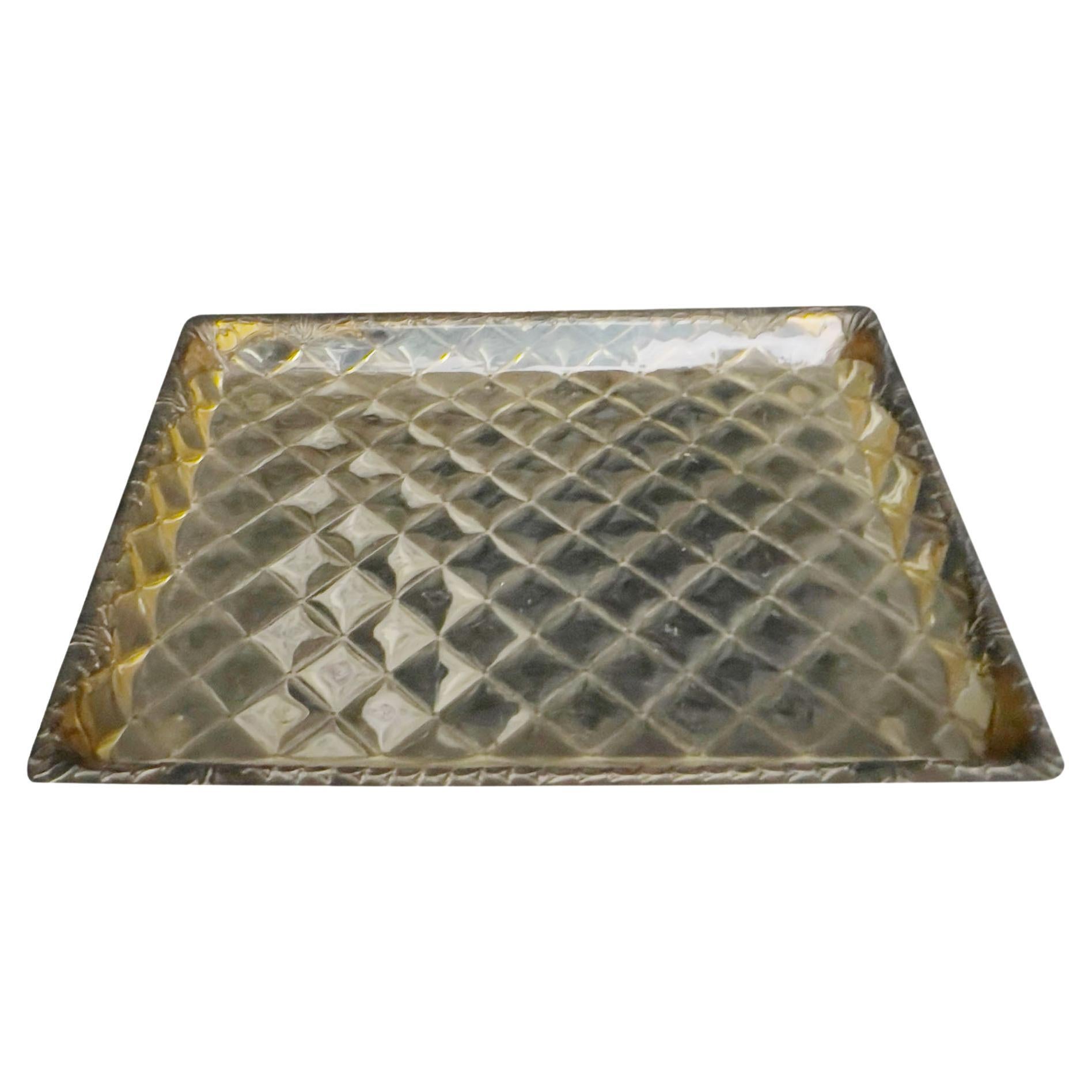 Gold Lucite Tray For Sale