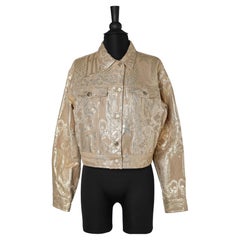 Veste à simple boutonnage en brocart de lurex doré avec boutons de marque Ferré Jeans