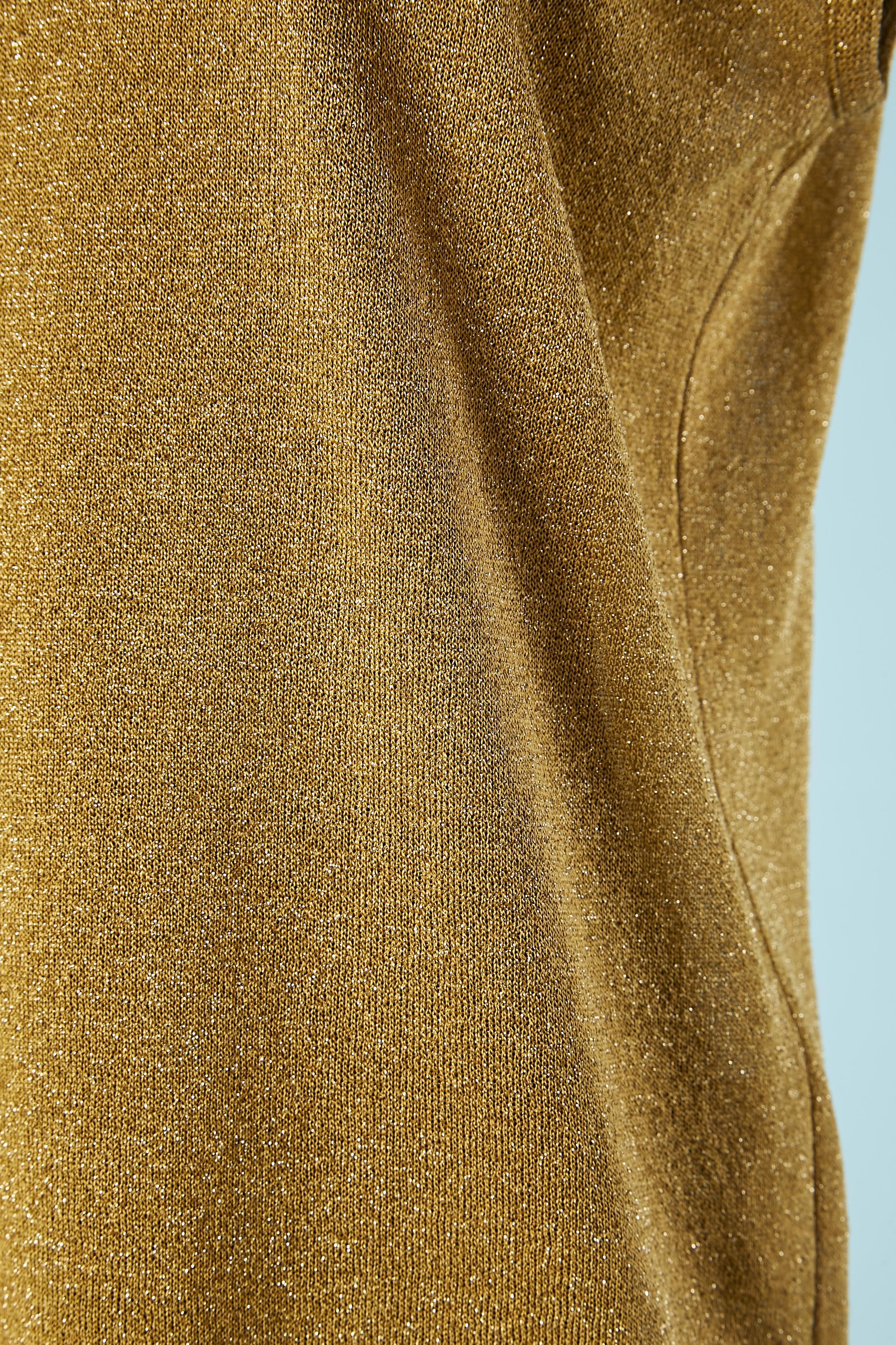 Brown Gold lurex jersey top Valentino Miss V For Sale