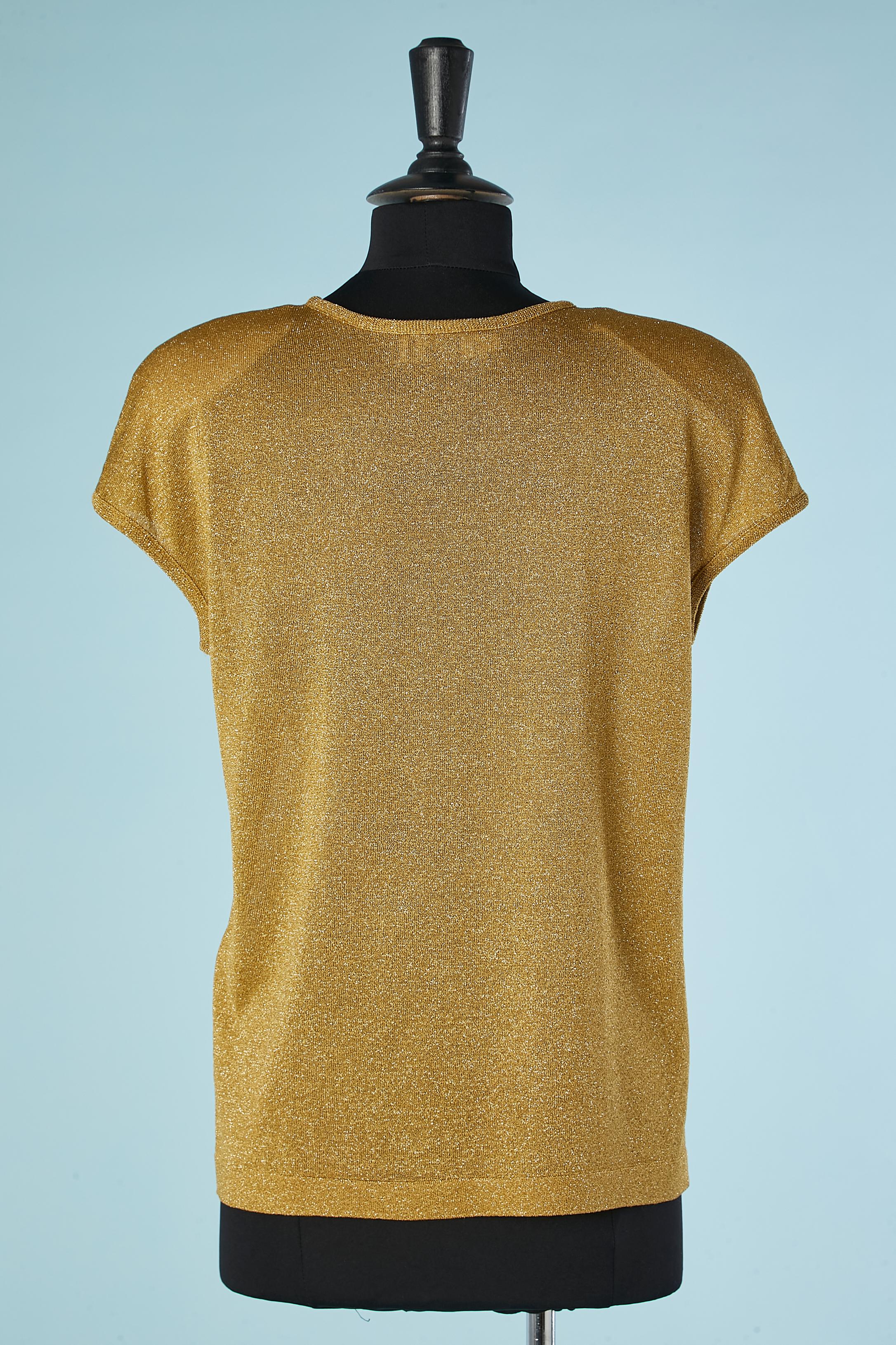 Women's Gold lurex jersey top Valentino Miss V  For Sale