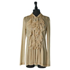 Gold lurex jersey top with ruffles jabot in the front Junya Watanabe