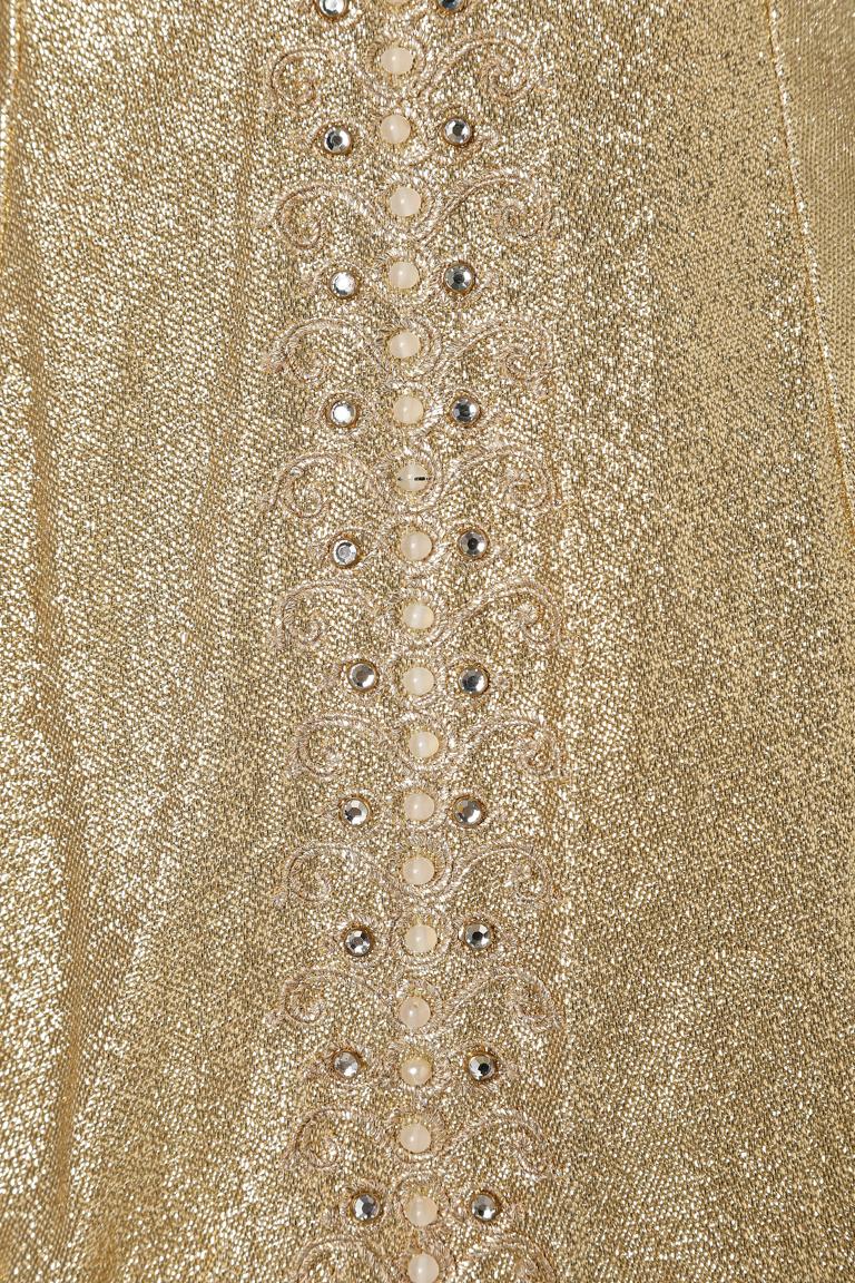 Gold Lurex-Badeanzug mit Strass- und Fadenstickereien Tobi aus Kalifornien  im Zustand „Hervorragend“ im Angebot in Saint-Ouen-Sur-Seine, FR
