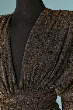 Goldfarbenes Abendkleid aus gewickeltem und drapiertem Lurex-Jersey ALEXANDRE VAUTHIER New