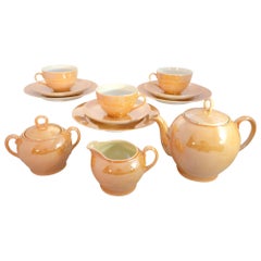 Vintage Gold Lusterware Tea Set Czech Slovakia