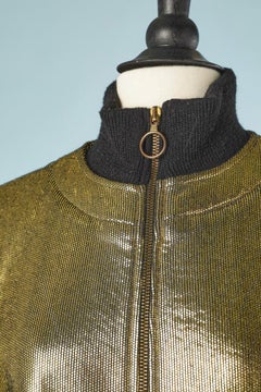 Gold lycra skirt suit Moschino Circa 1980's