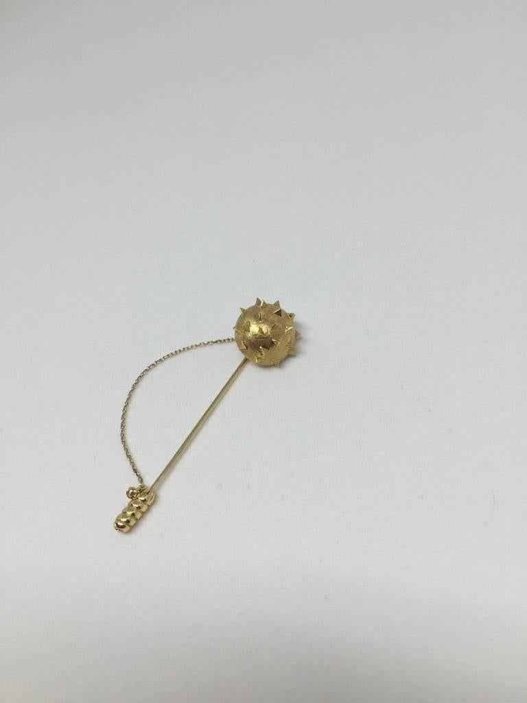Gold Mace Collar Pin In Excellent Condition For Sale In Istanbul, TR