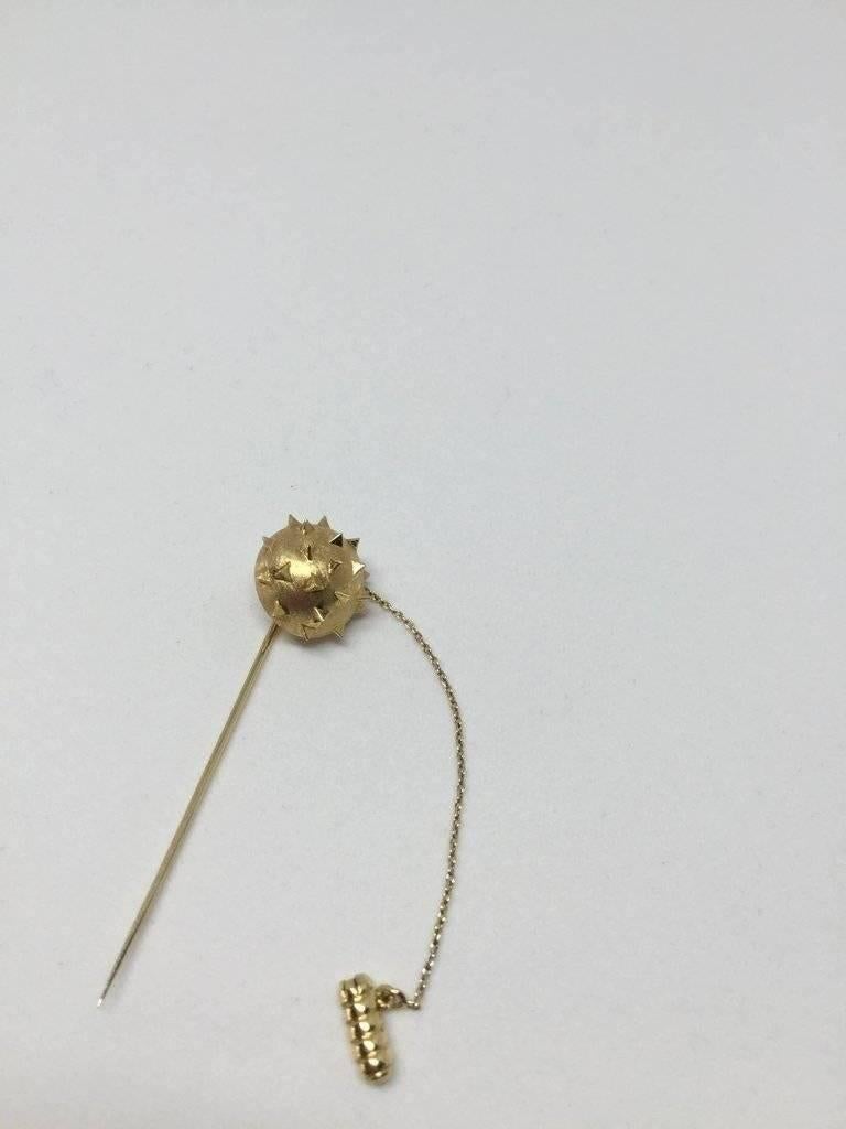 Women's or Men's Gold Mace Collar Pin For Sale