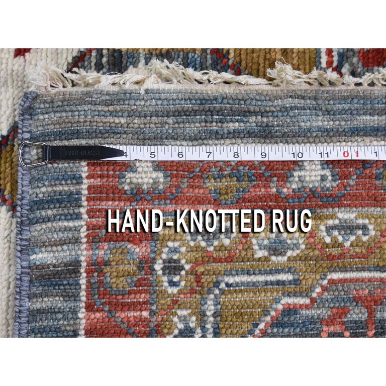 Gold Mamluk Design Veg Dyes Hand Spun New Zealand Wool Oriental Rug For ...