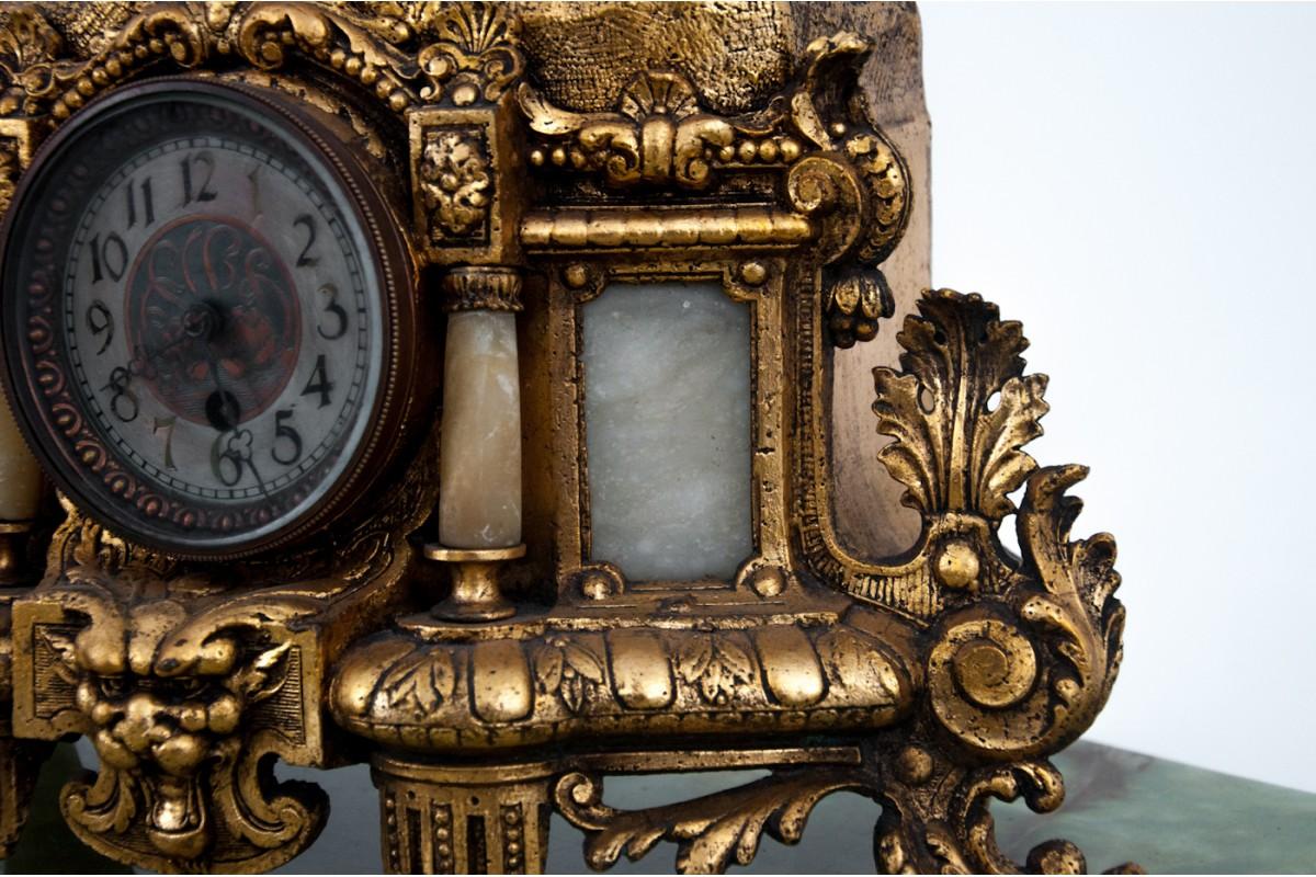 Gold Mantel Clock, France, circa 1900 In Good Condition In Chorzów, PL
