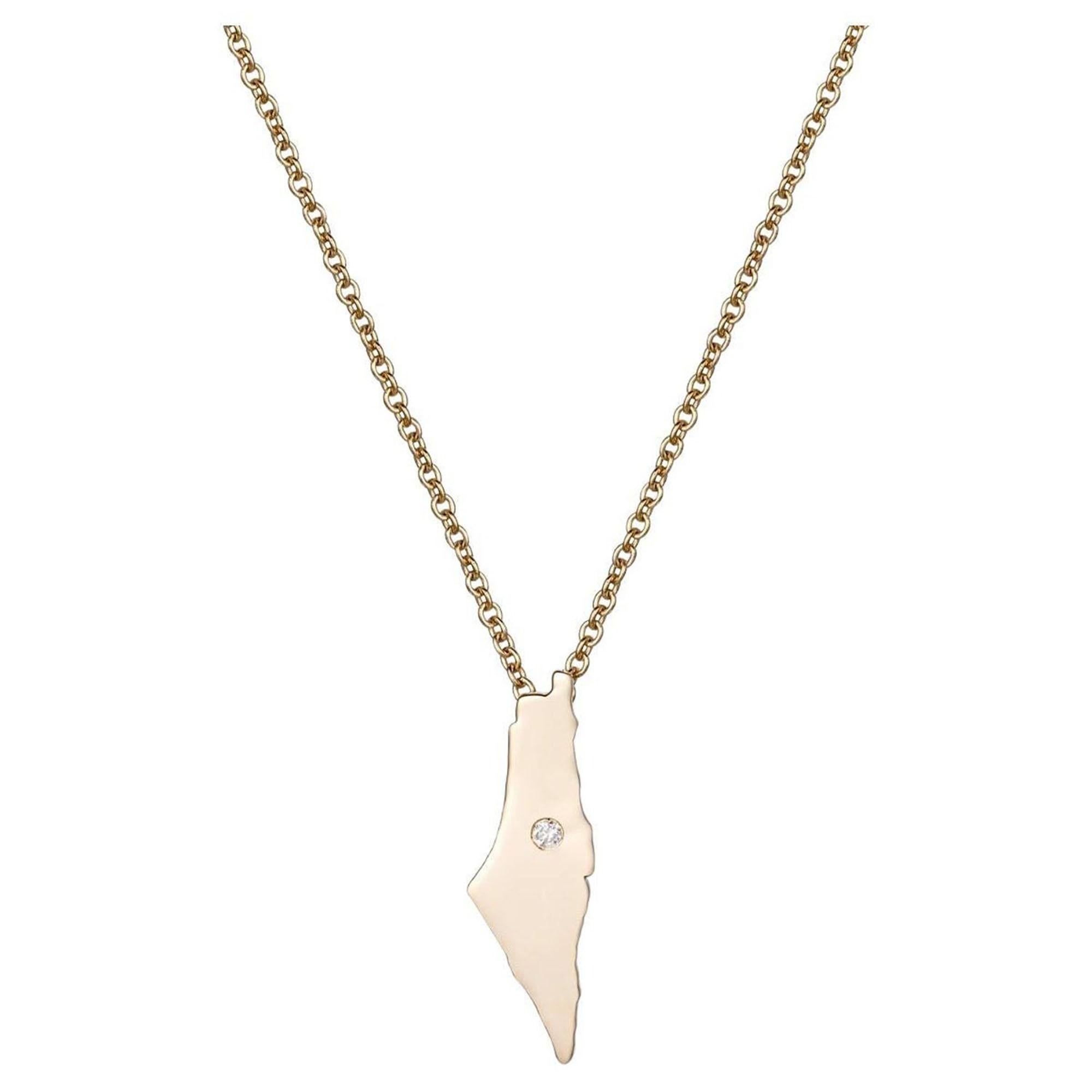 Pendentif en or jaune 14 carats avec diamants ronds