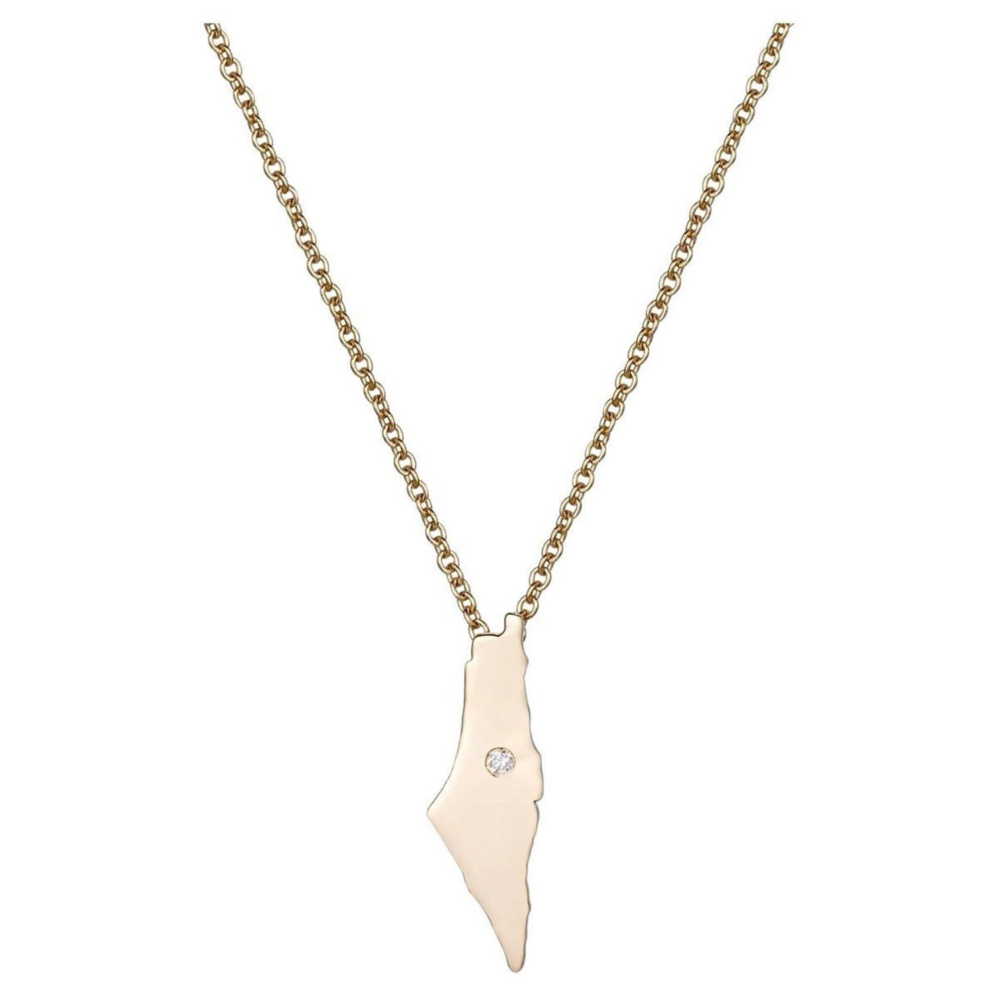 Pendentif en or jaune 14 carats avec diamants ronds