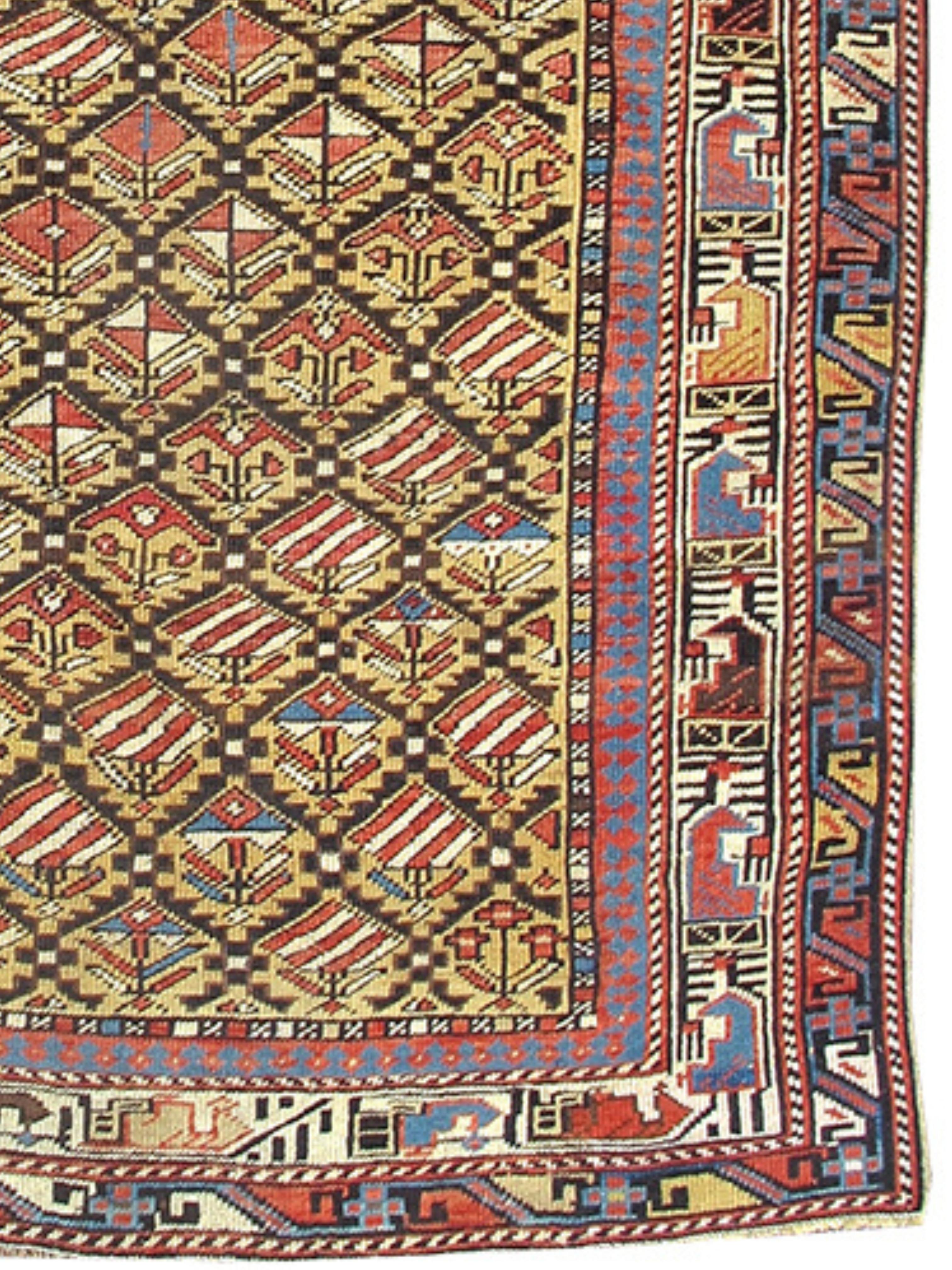 Tapis de prière géométrique en or Marasali Shirvan, fin du 19e siècle

Informations supplémentaires :
Dimensions : 4'6