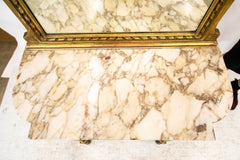 Gold Marble Top Console with Mirror