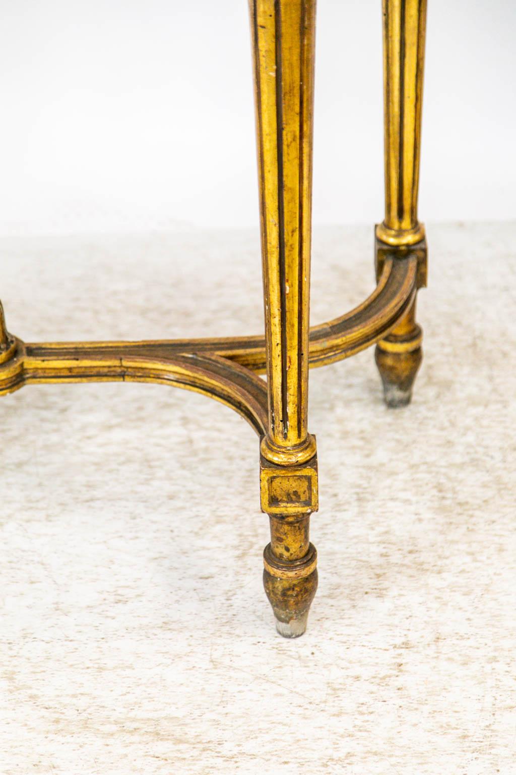 Mid-19th Century Gold Marble Top Console with Mirror