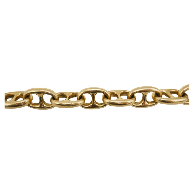 Gold Mariner Link Bracelet, Vintage 14k Bracelet Unisex For Sale at 1stDibs