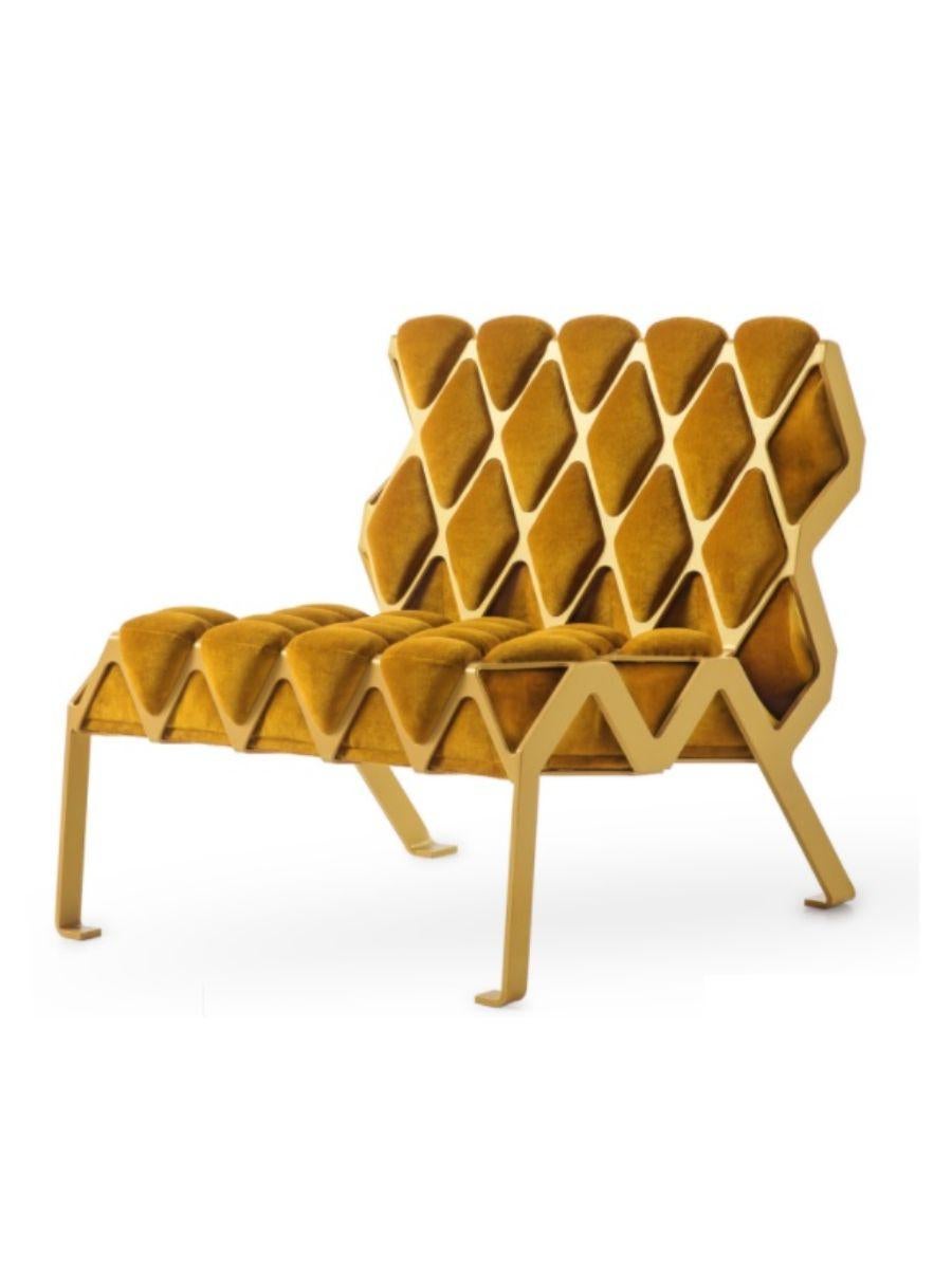 Moderne Chaise Matrice dorée de Plumbum en vente