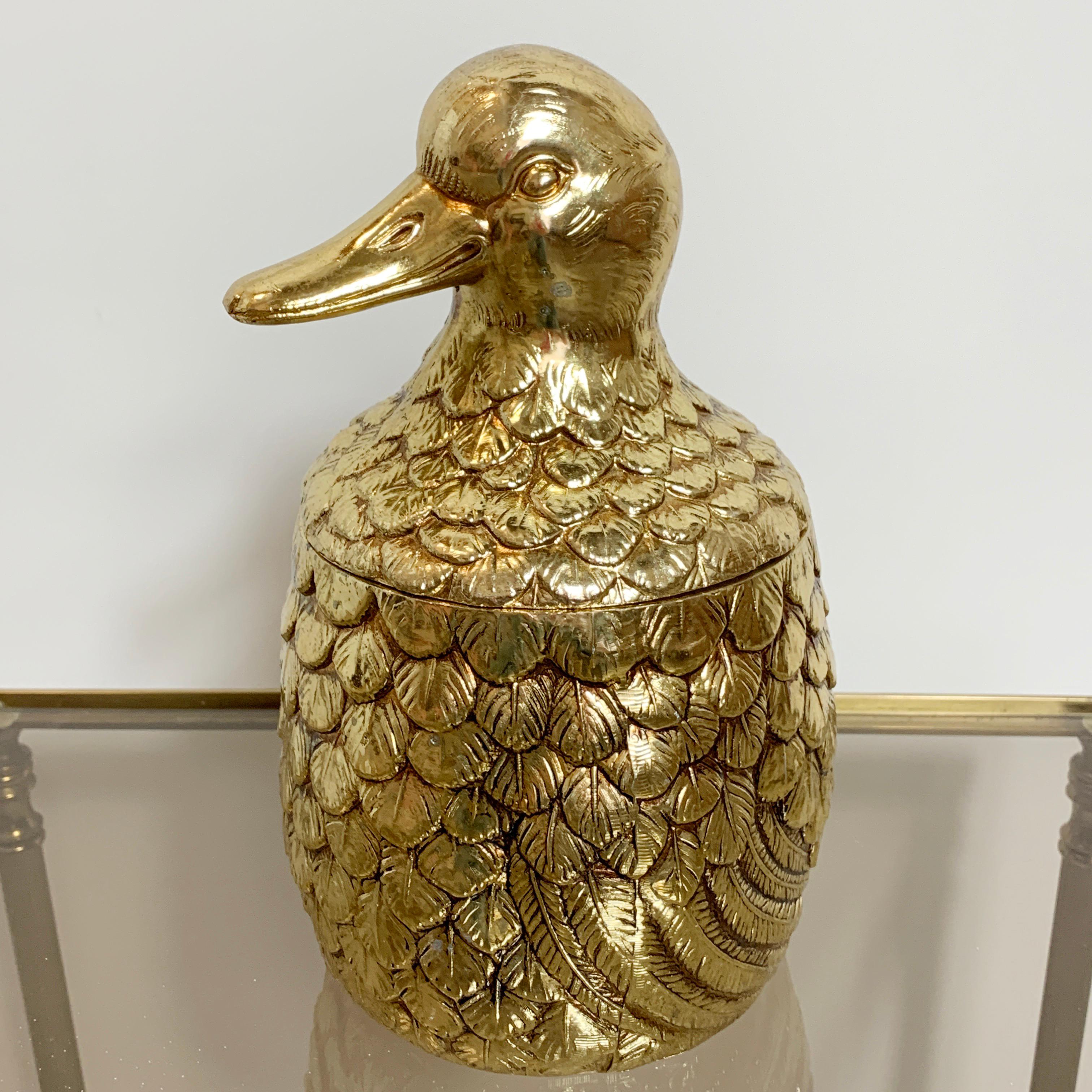 Gold Mauro Manetti Duck Ice-Bucket, Italy, 1960s 2