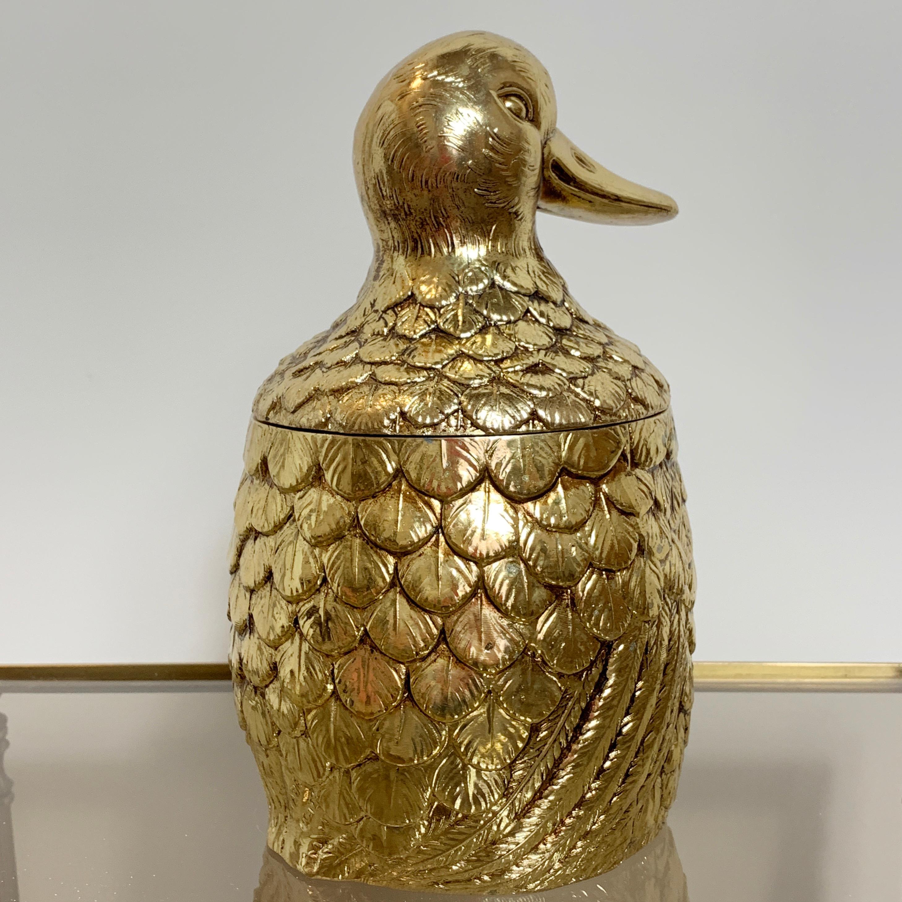 Gold Mauro Manetti Duck Ice-Bucket, Italy, 1960s In Good Condition In Hastings, GB