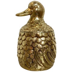 Gold Mauro Manetti Duck Ice-Bucket, Italy, 1960s