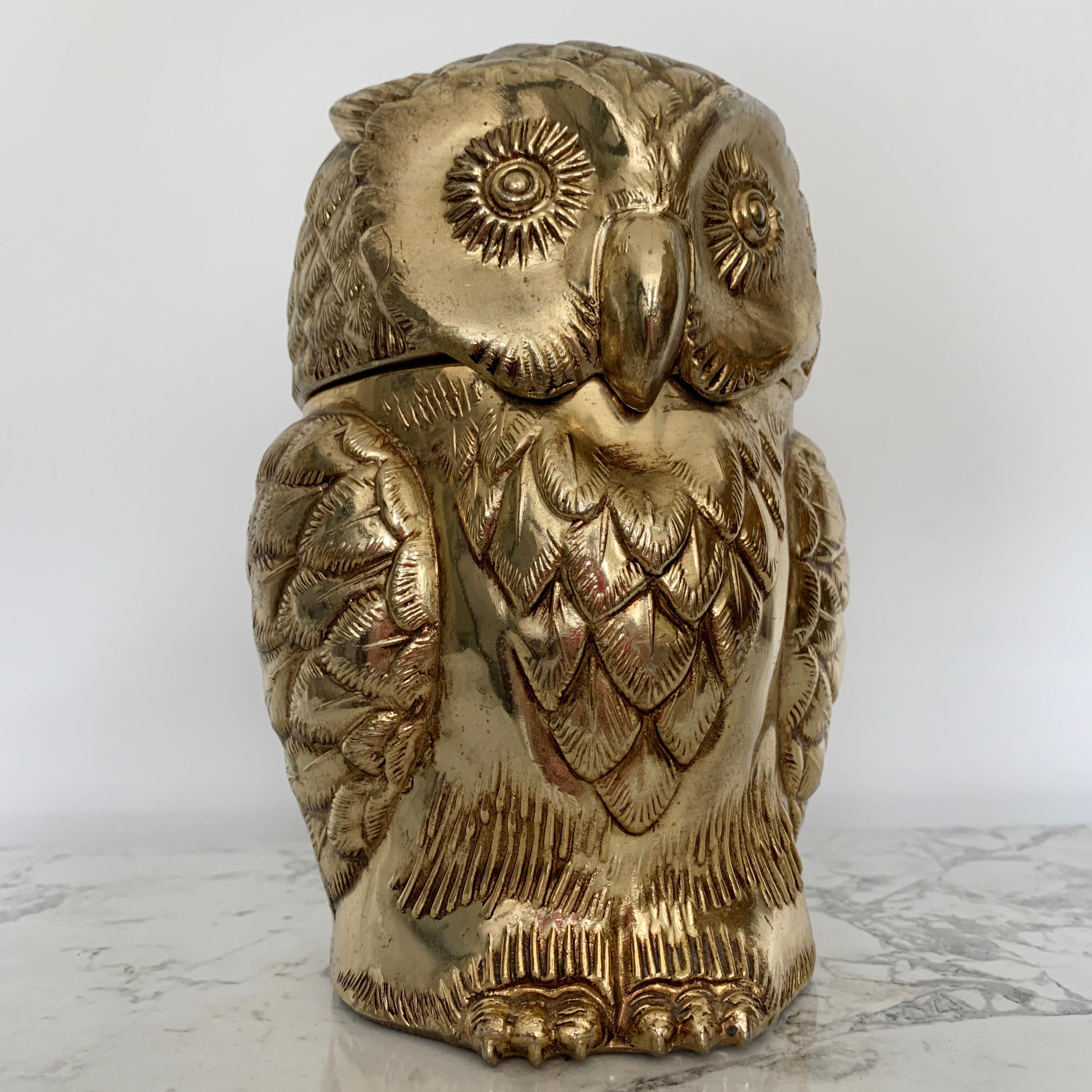 Gold Mauro Manetti Owl Ice-Bucket, Italy, 1960s 2