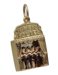 Gold Mechanical Can-Can Charm