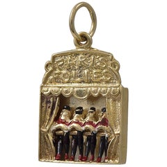 Gold Mechanical Can-Can Charm