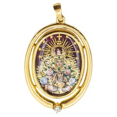 Gold Medal and Enamel Virgin Montserrat