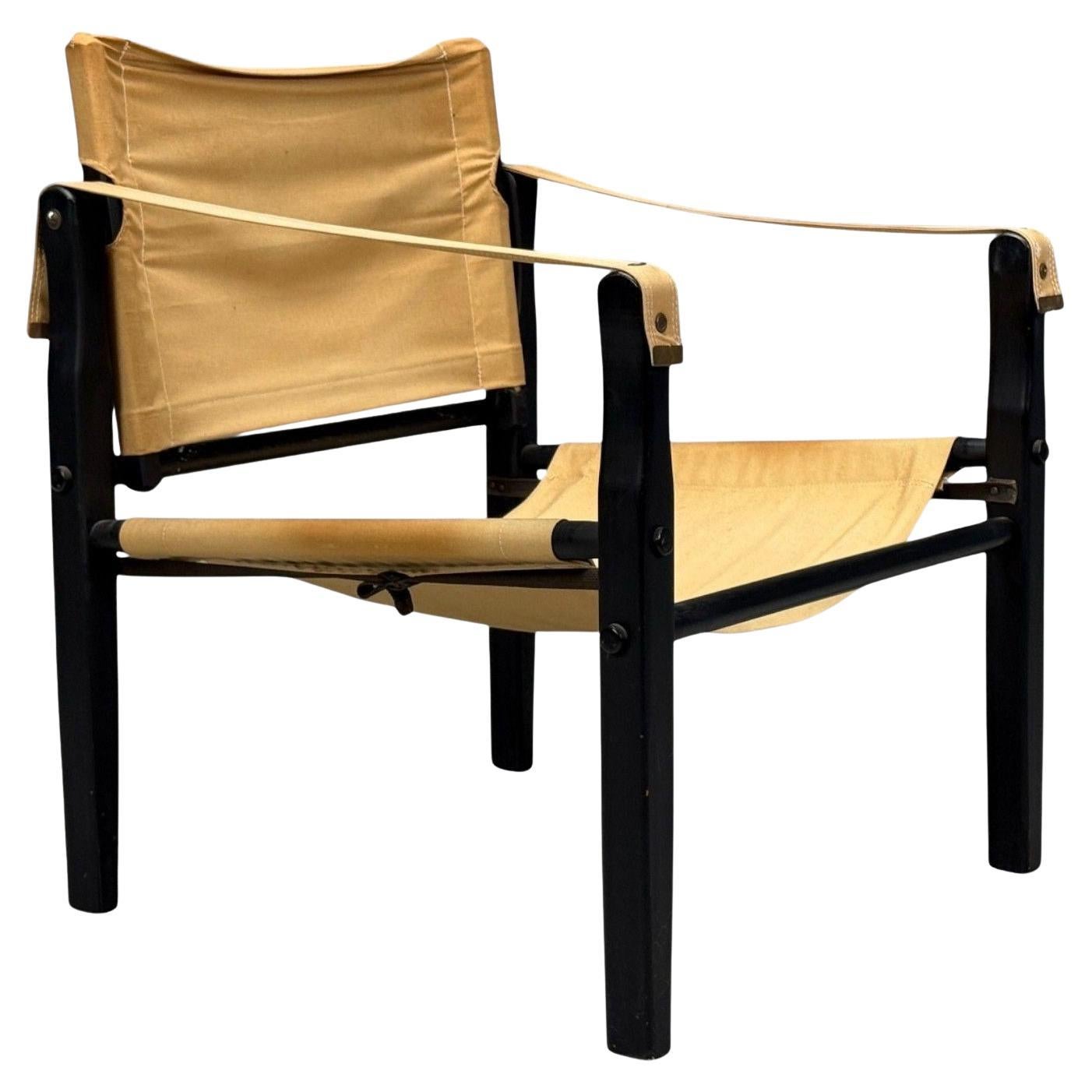 Gold Medal Folding Furniture Co, Kunstleder, Holz, Safari Chair, USA, 1960er Jahre im Angebot