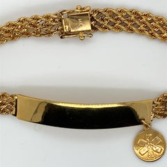 Gold Medical Alert ID Bracelet