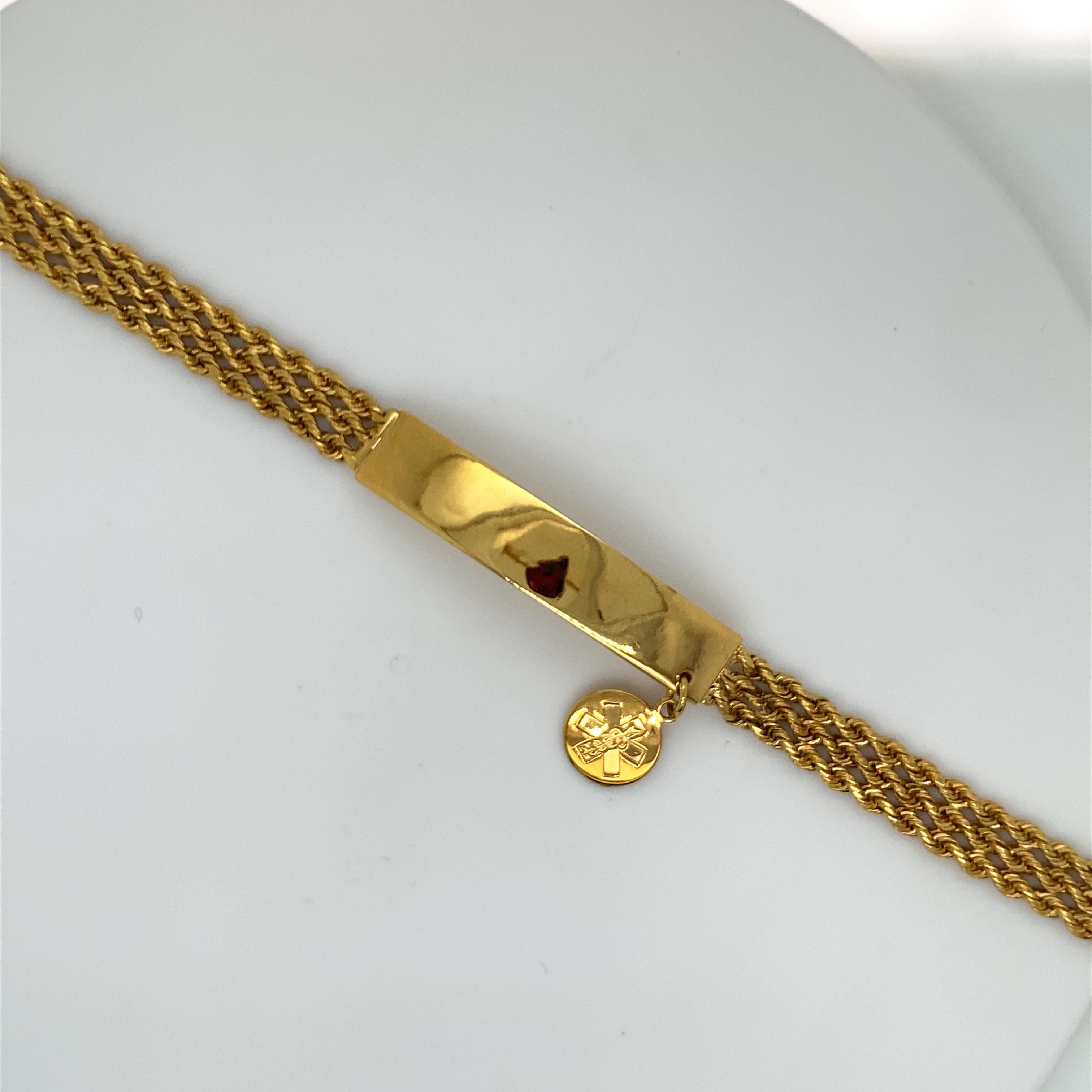 gold medical id bracelets