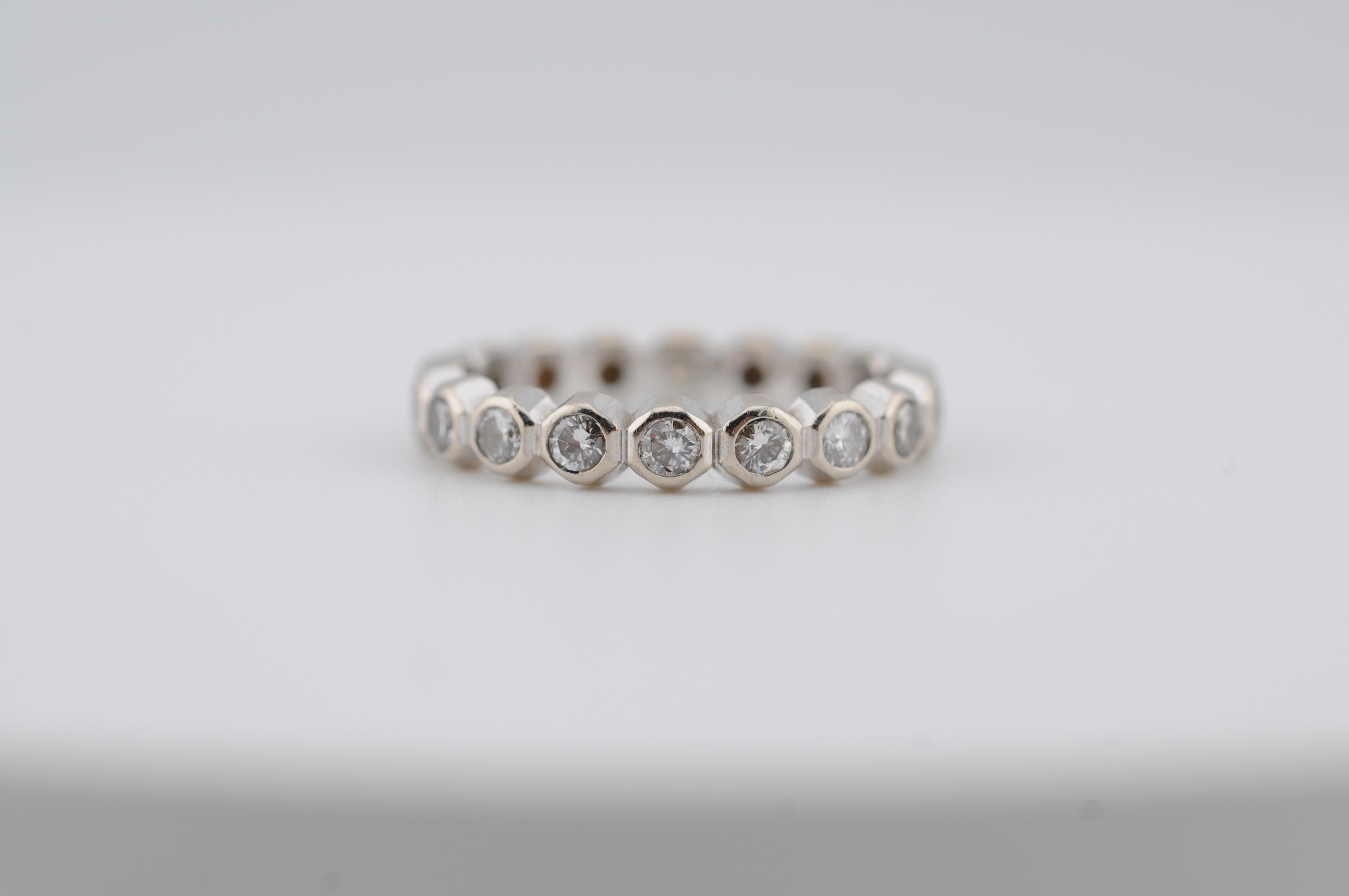 Memory Ring – 18K White Gold with 17 Diamonds

This exquisite memory ring is crafted from 18K white gold and features 17 brilliant diamonds, totaling 0.05 ct. Weighing 3.5g, its timeless design makes it a perfect symbol of elegance and