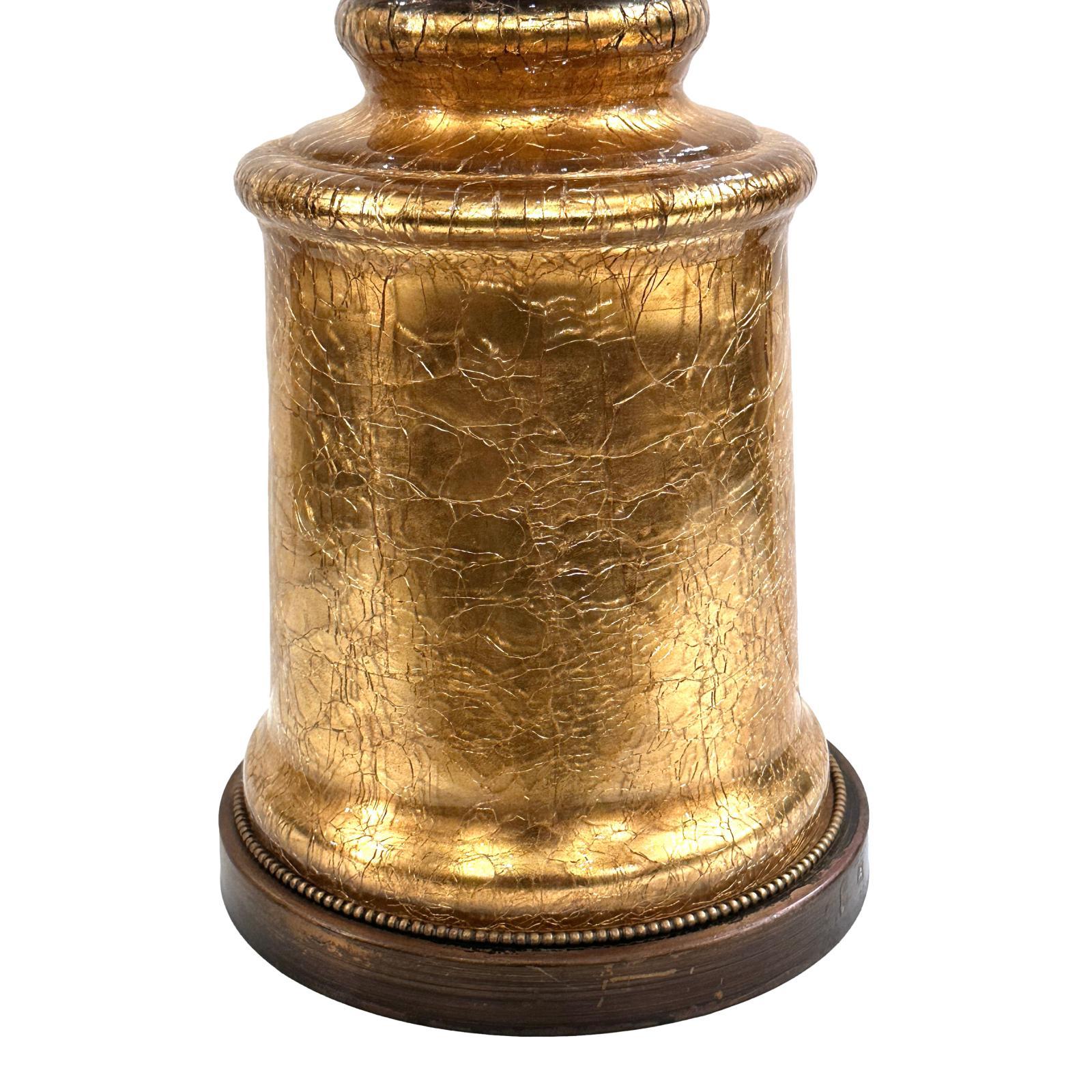 Late 20th Century Gold Mercury Glass Lamp For Sale