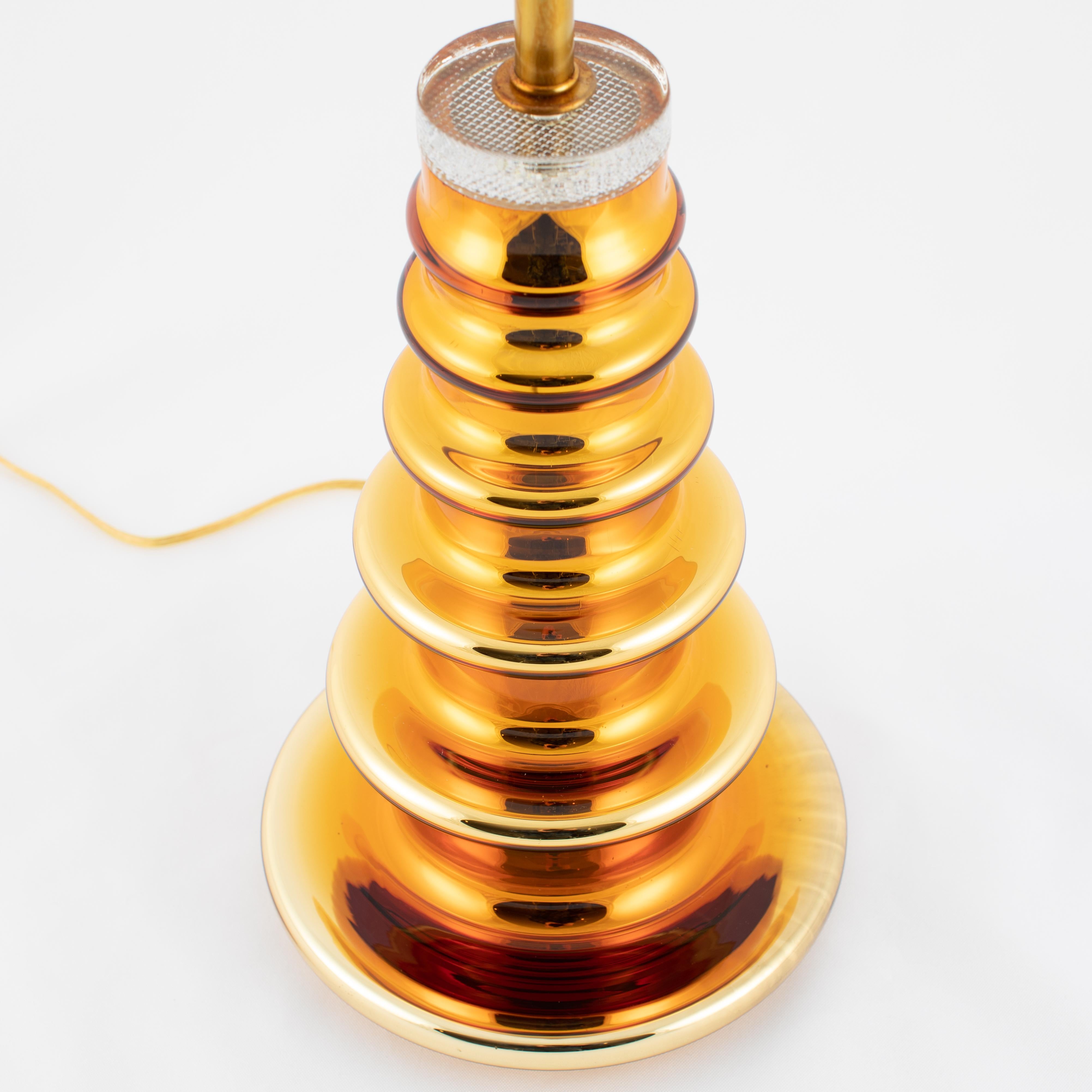 Mid-20th Century Gold Mercury Glass TOTEM Table Lamp by Johansfors Glasbruk, circa 1960s For Sale